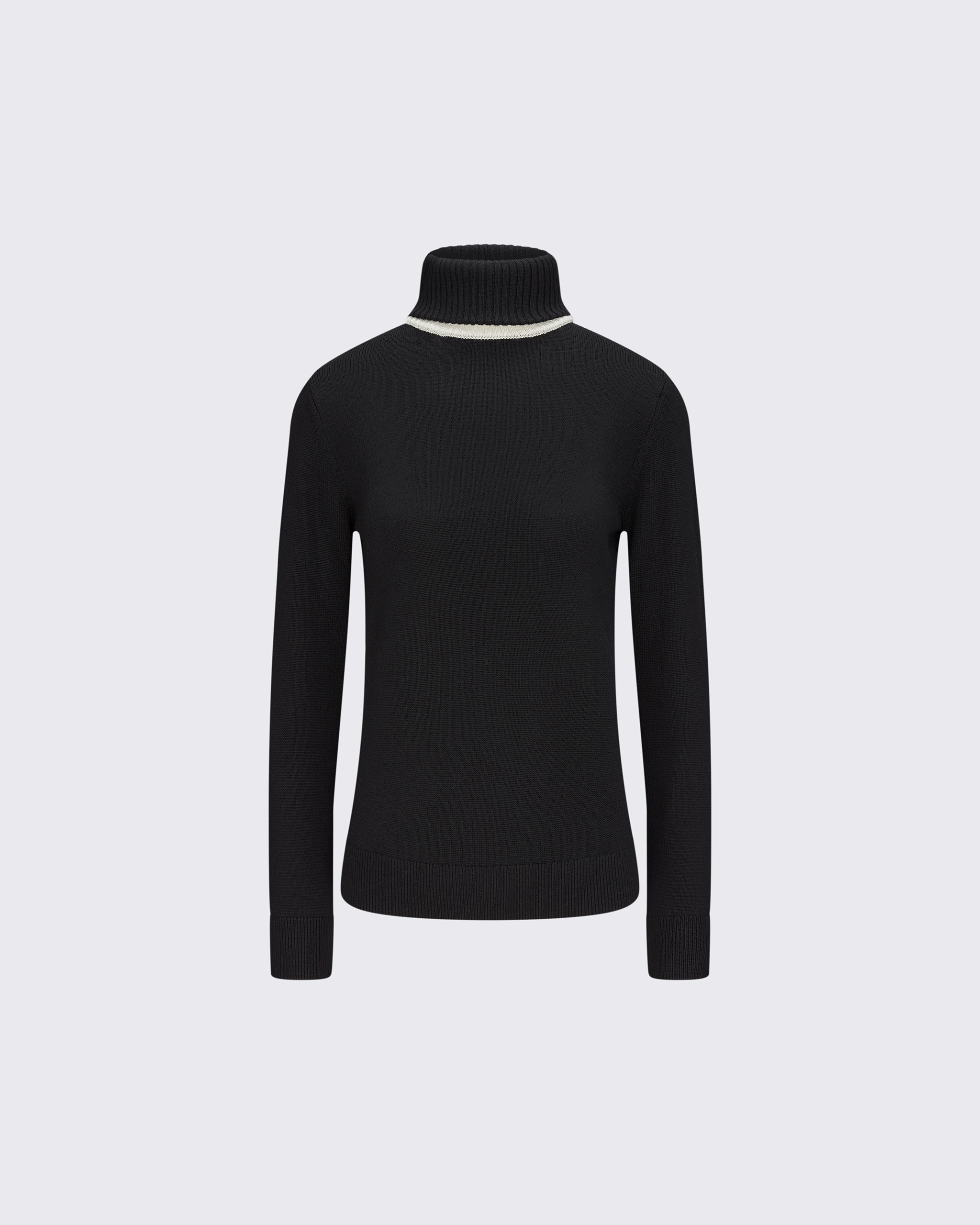 Perfect Moment Merino Wool Turtleneck Sweater In Black