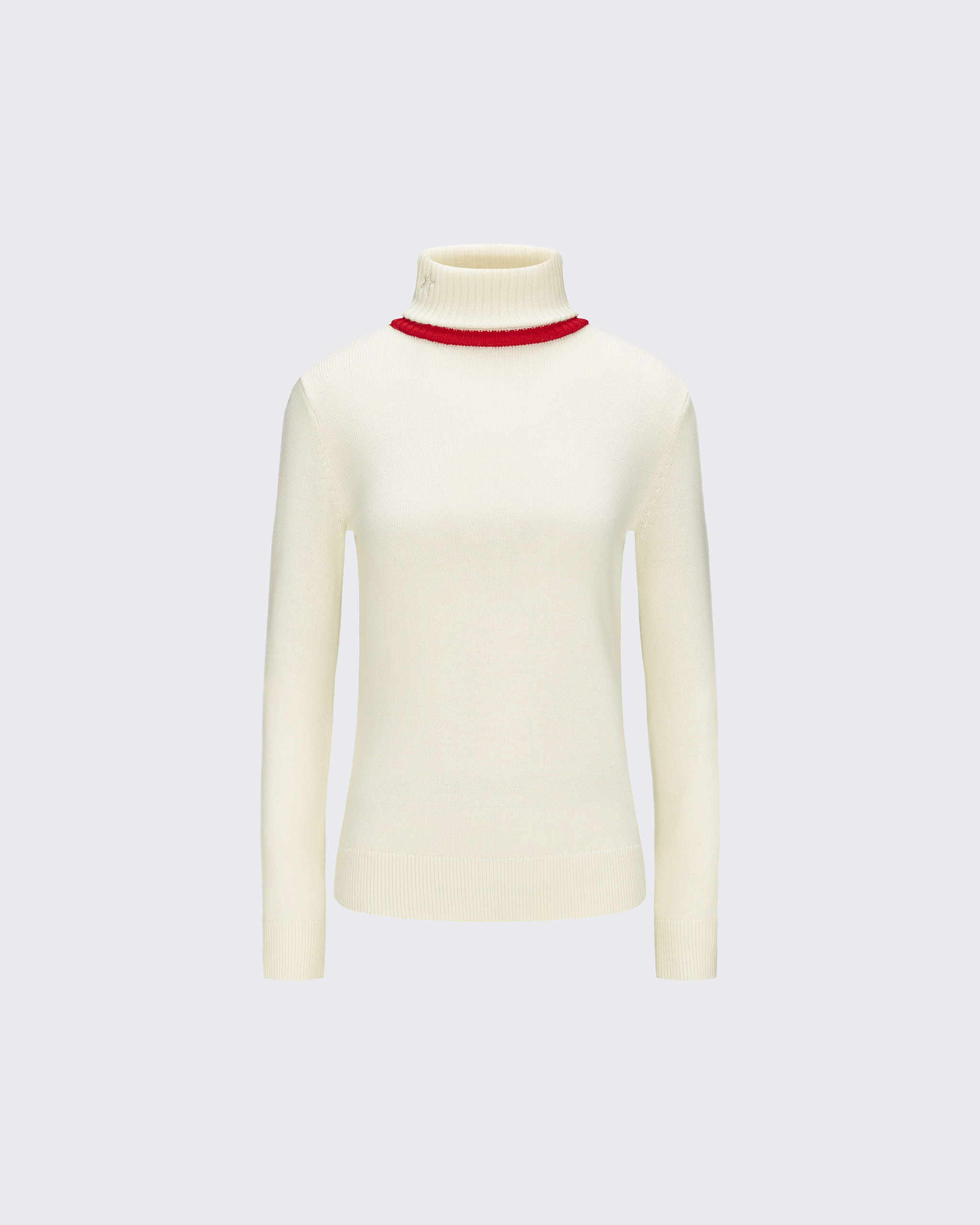 Perfect Moment Merino Wool Turtleneck Jumper L In Snow-white