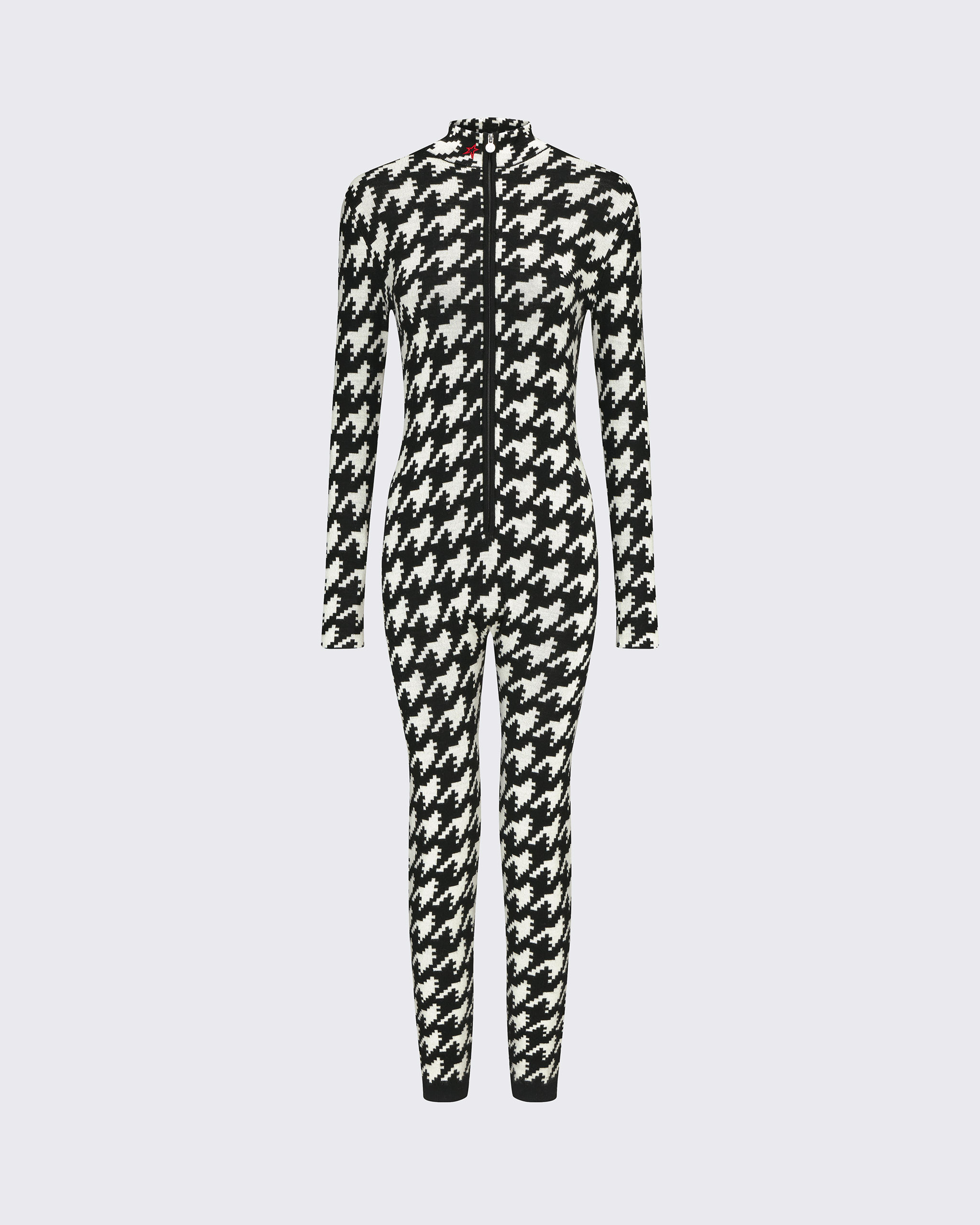 Perfect Moment Houndstooth Jumpsuit Xl In Houndstooth-black-snow-white