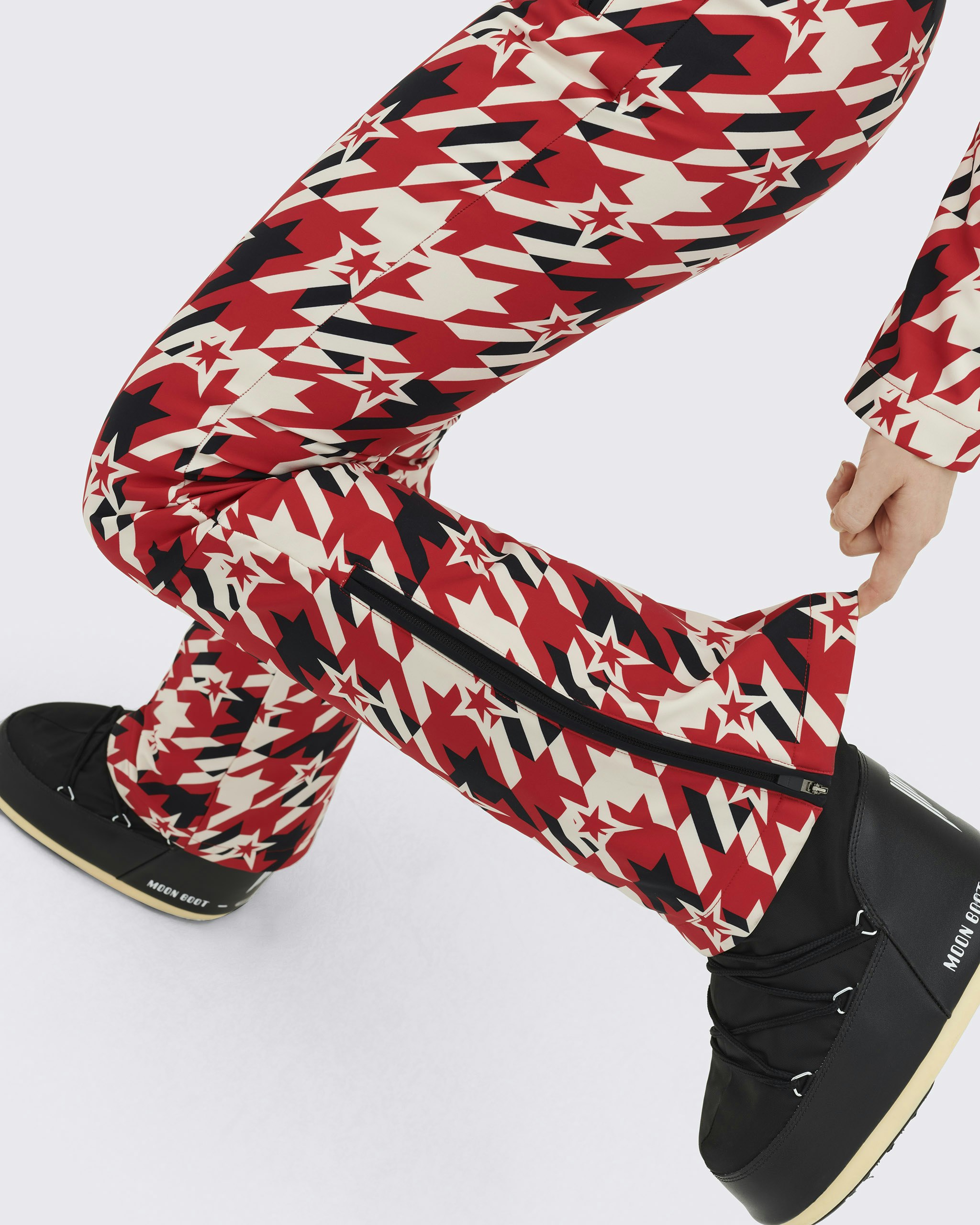 Red Houndstooth Aurora Skinny Ski Pants by Perfect Moment