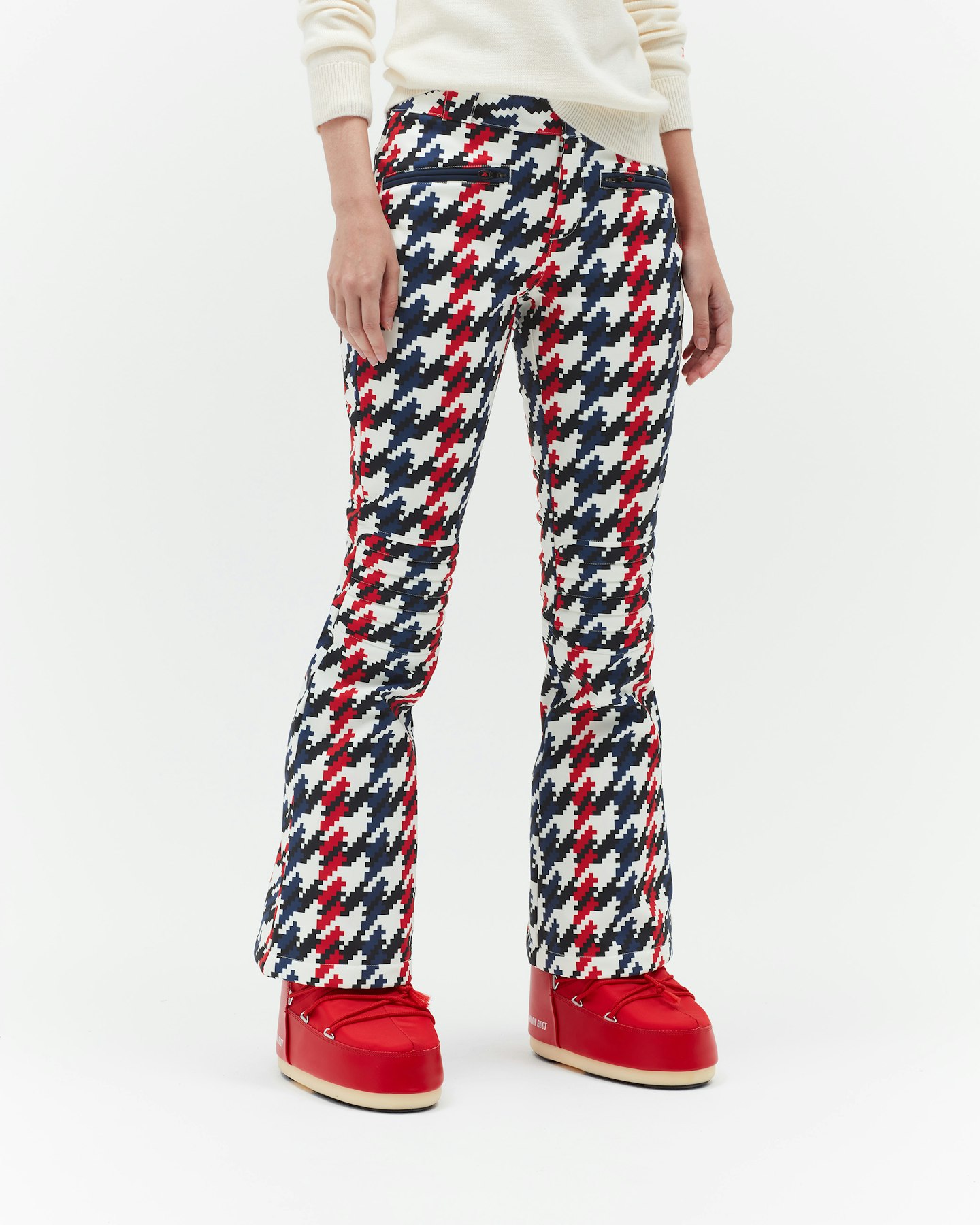 Houndstooth Mid-Rise Aurora Flare Pant 3