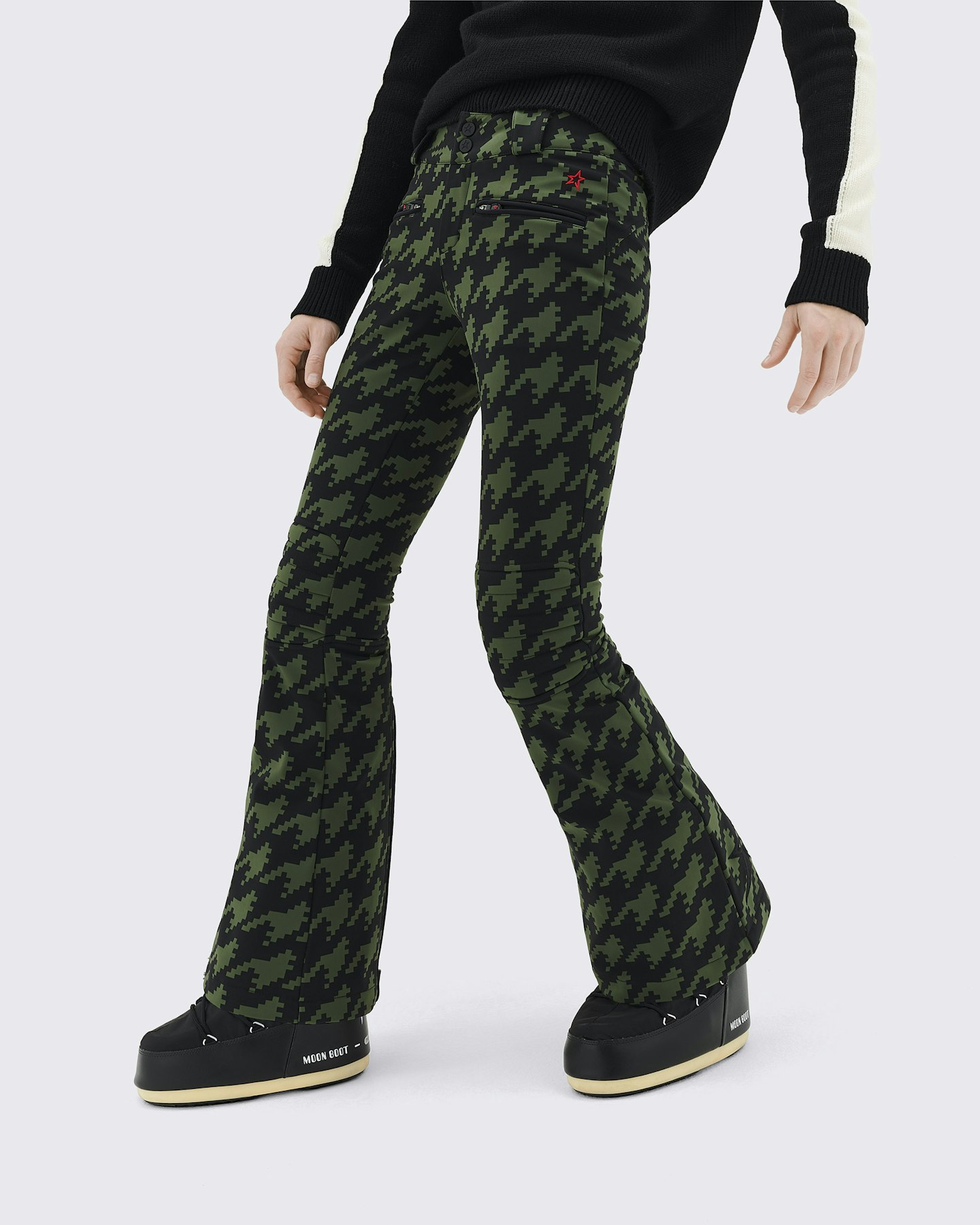 Houndstooth Mid-Rise Aurora Flare Pant 3