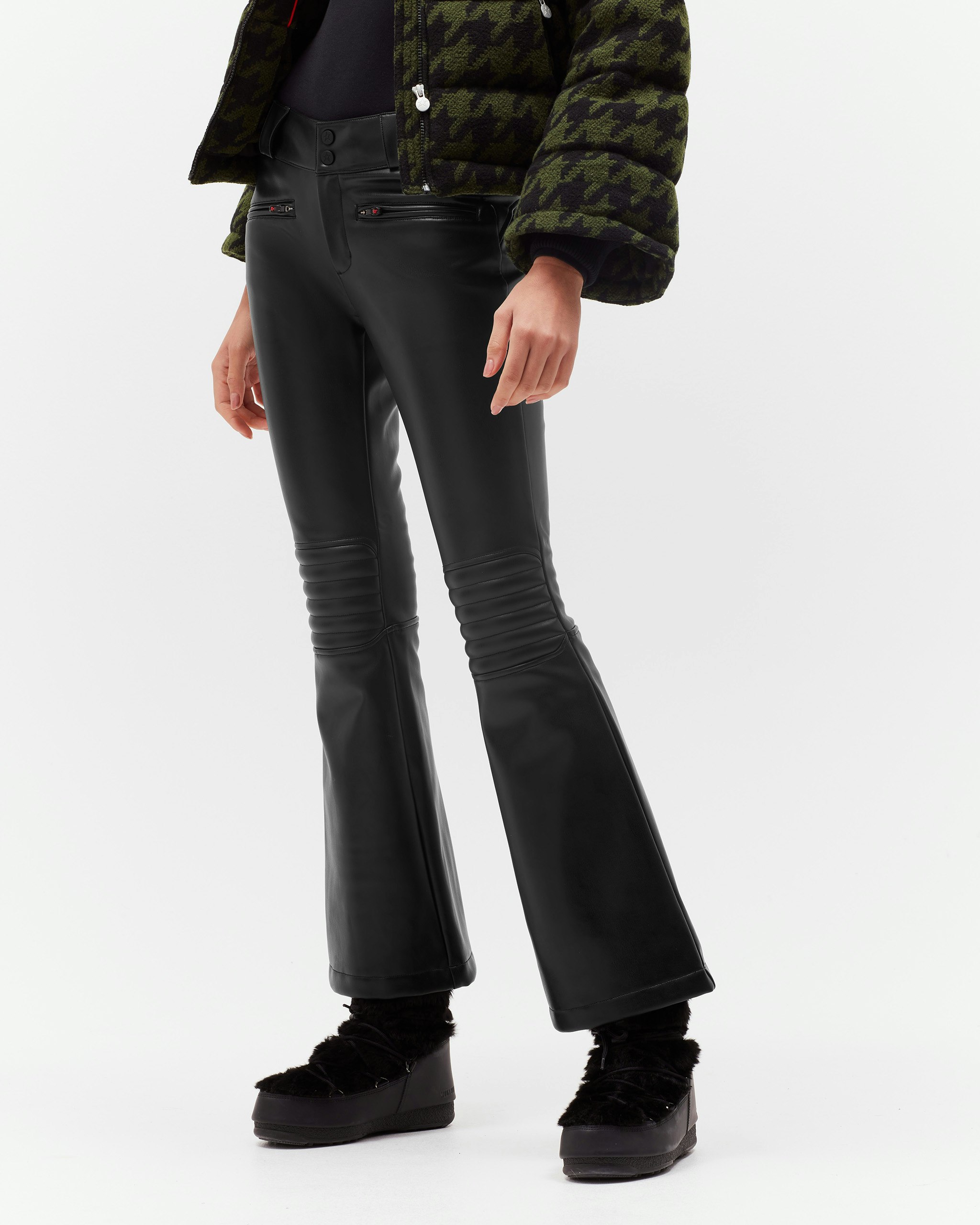 Bershka faux leather flared pants in black  Leather trousers outfit, Faux  leather jeans, Leather pants outfit