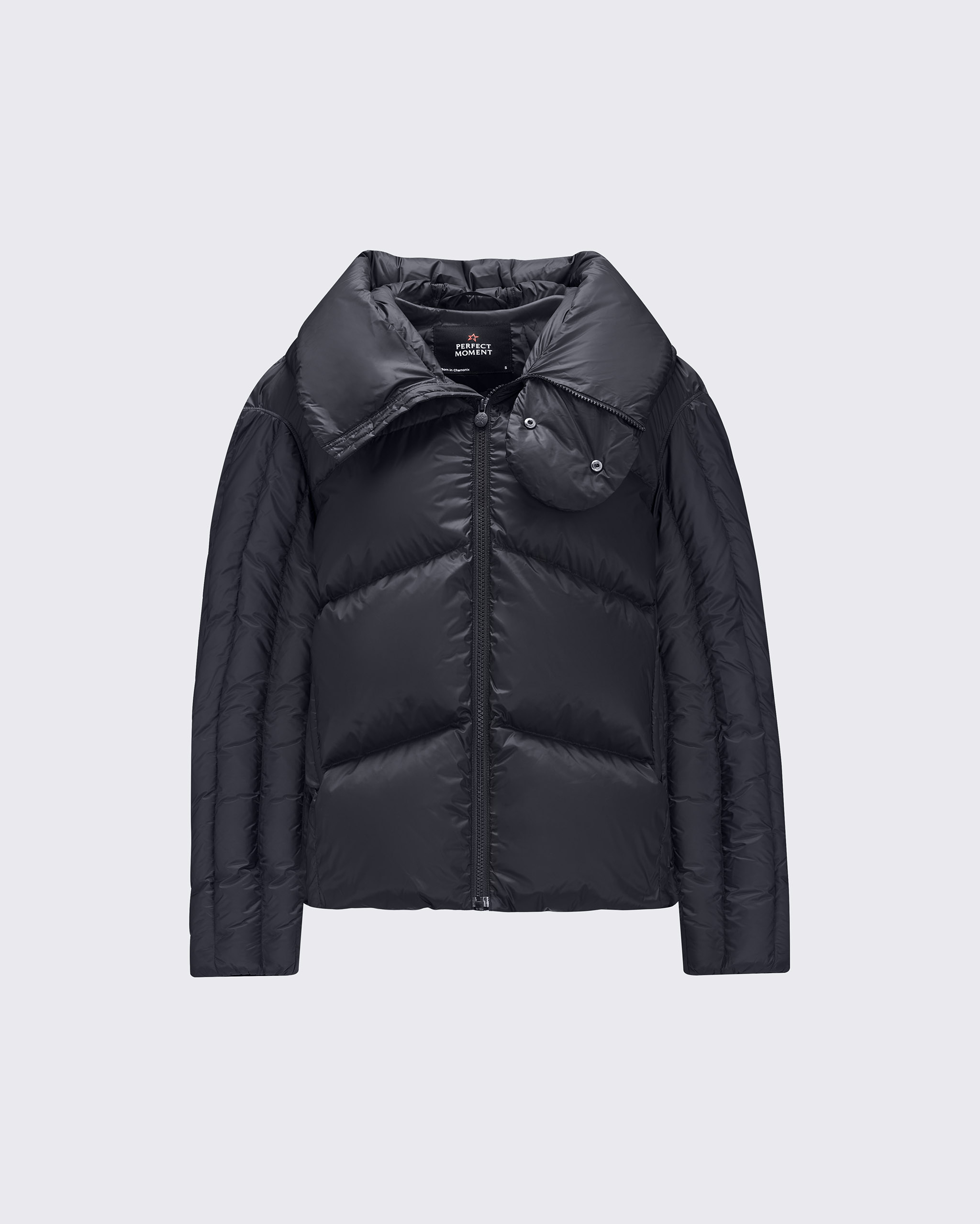 Shop Perfect Moment Orelle Short Down Jacket In Black