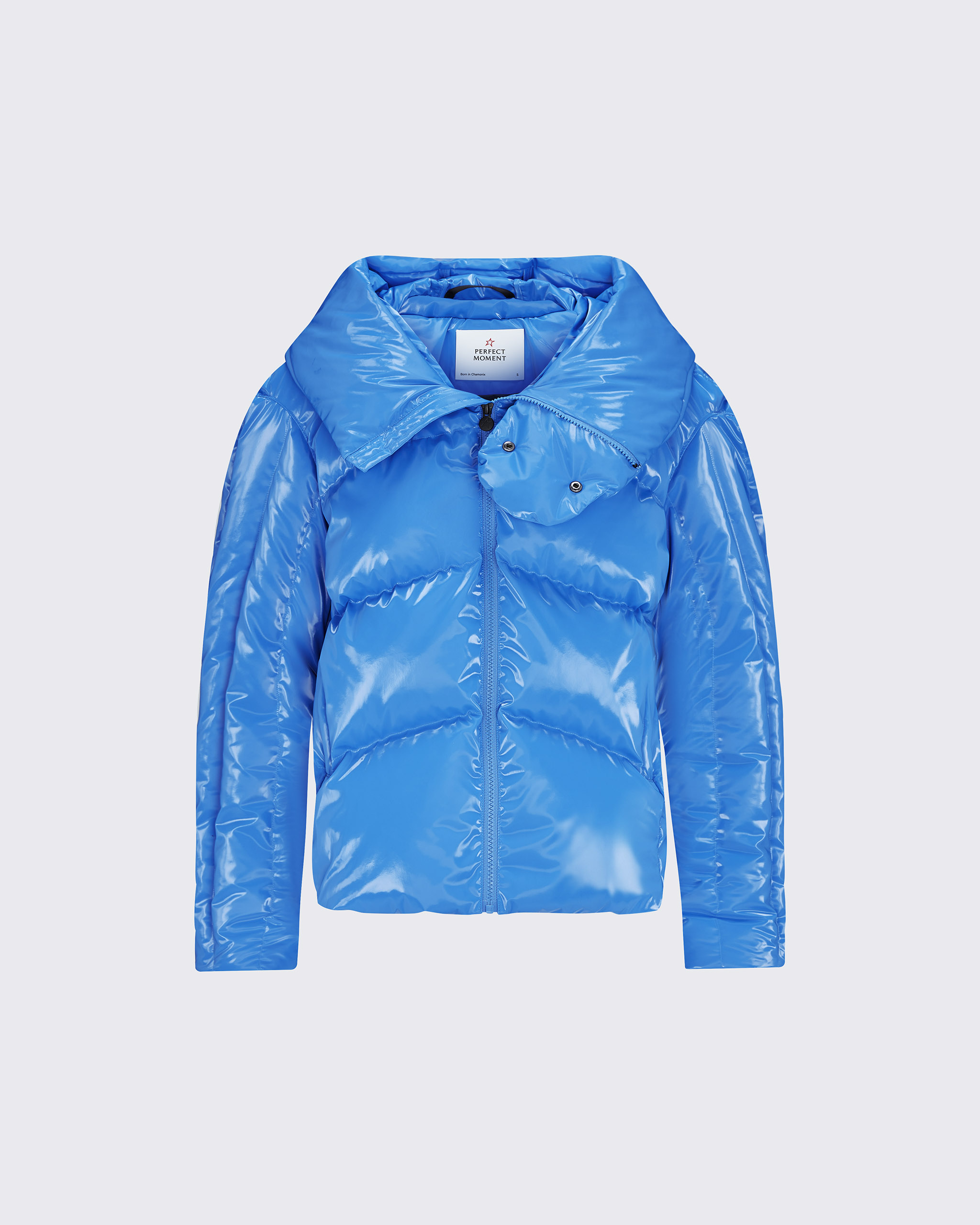 Shop Perfect Moment Orelle Short Down Jacket In Dazzling-blue