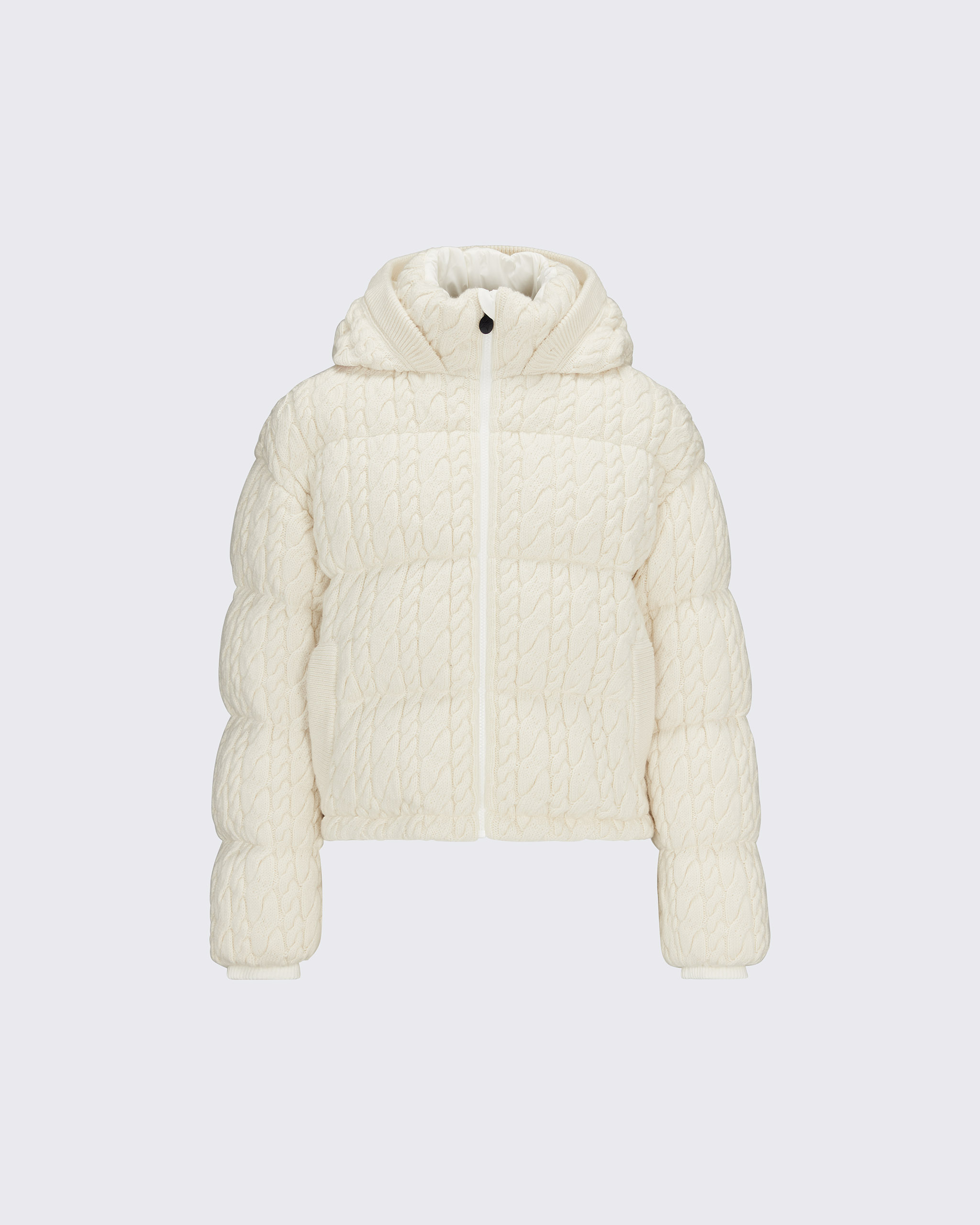 Perfect Moment Kate Cable Knit Down Jacket S In Snow-white