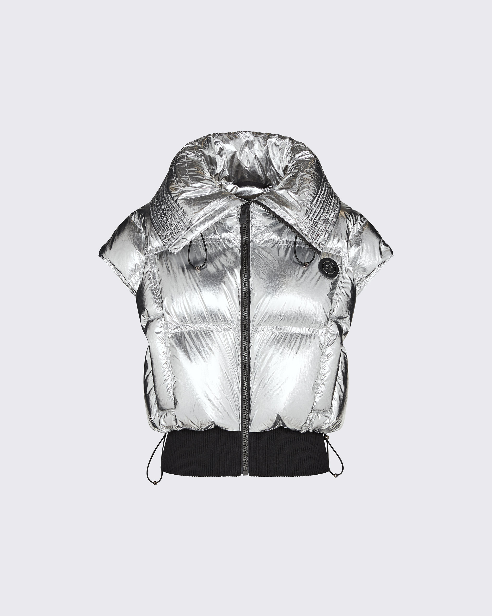 Shop Perfect Moment Sierra Down Gilet In Silver-foil