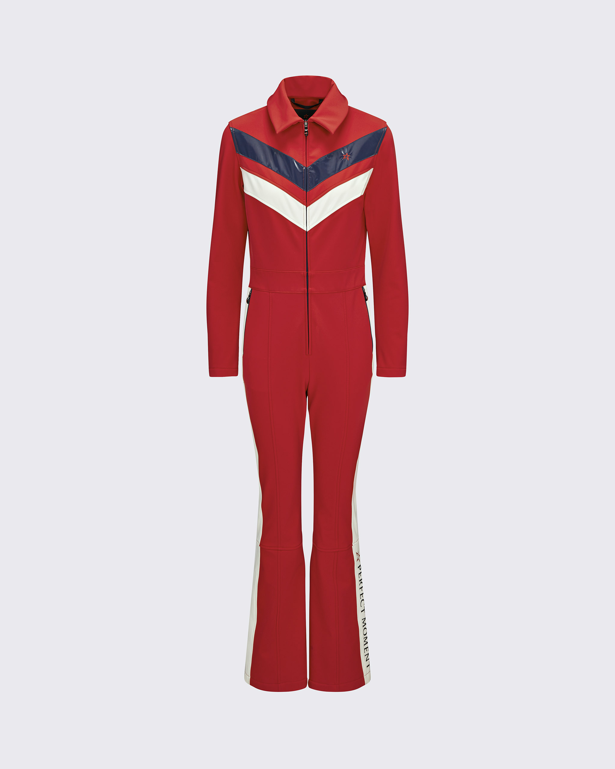 Women’s Perfect Moment GT Ski Suit Red Large Belted Ski Suit Large L