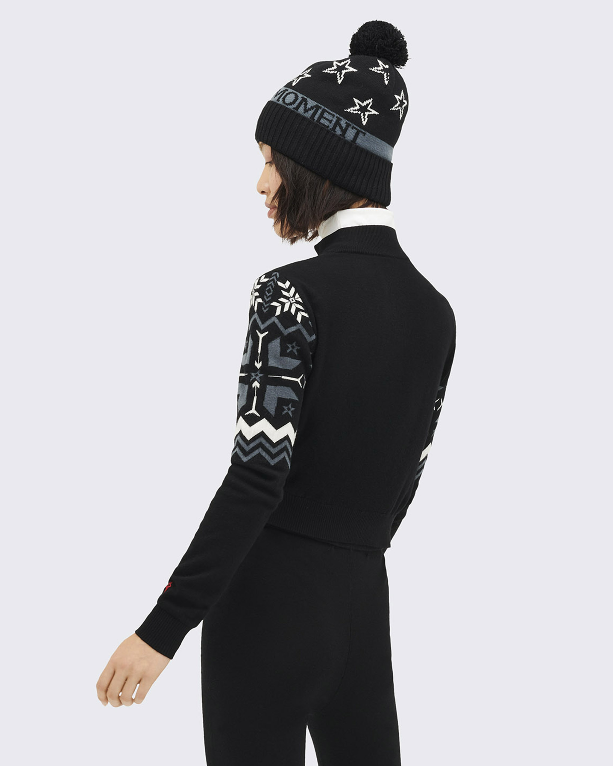 Nordic intarsia wool leggings in black - Perfect Moment