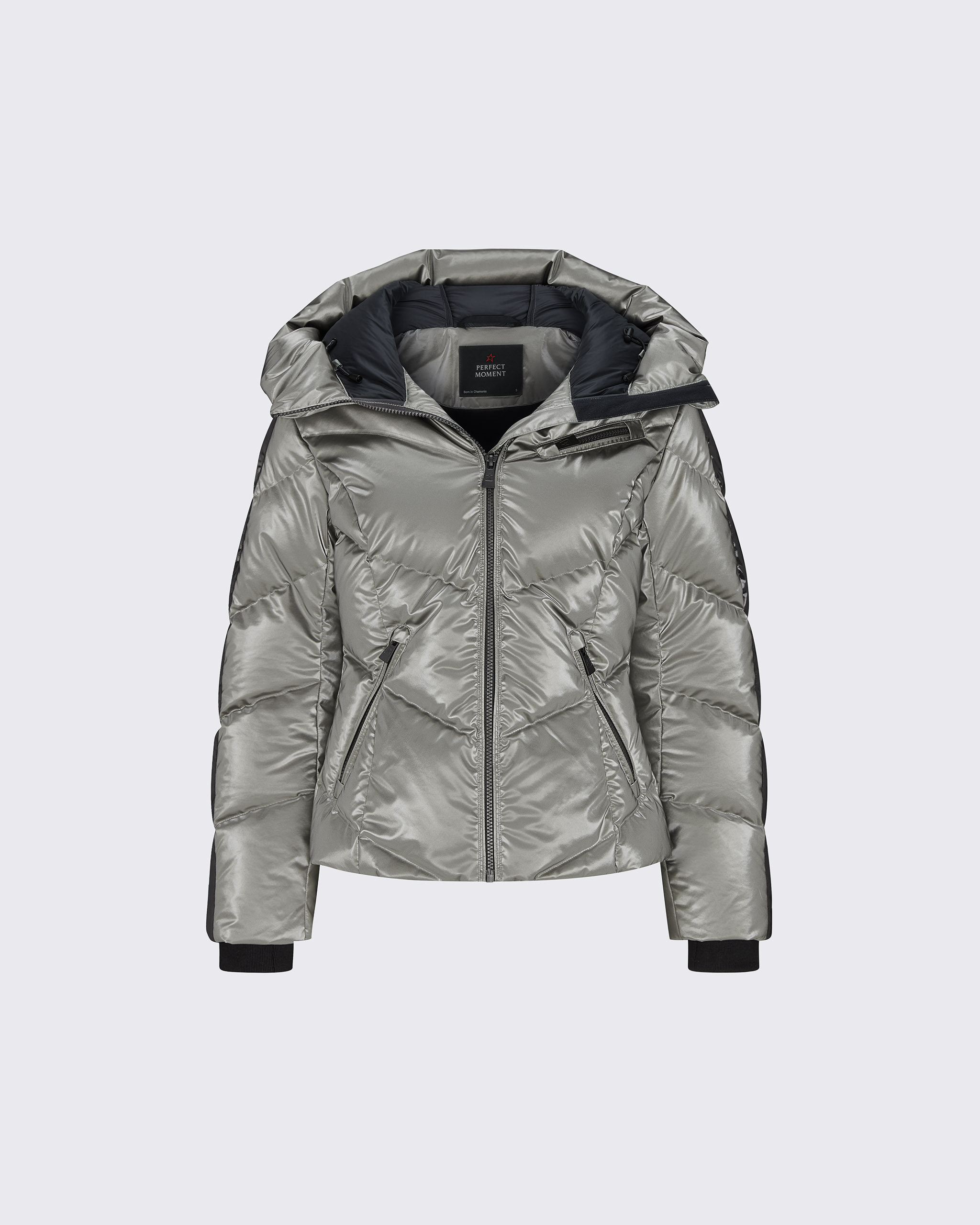 Perfect Moment Gold Star Down Jacket M In Gunmetal