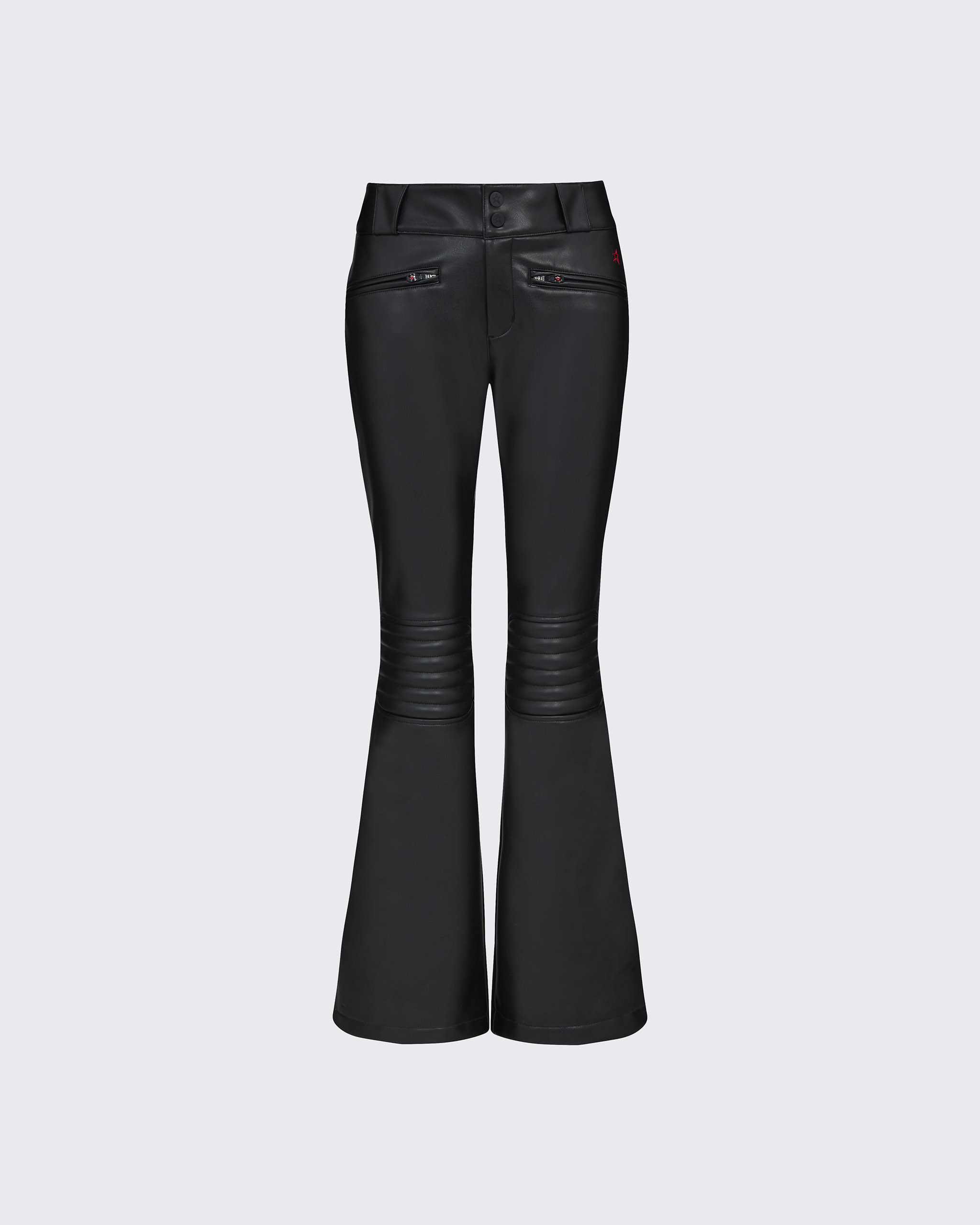 ON DUTY FAUX LEATHER HIGH RISE FLARE PANTS