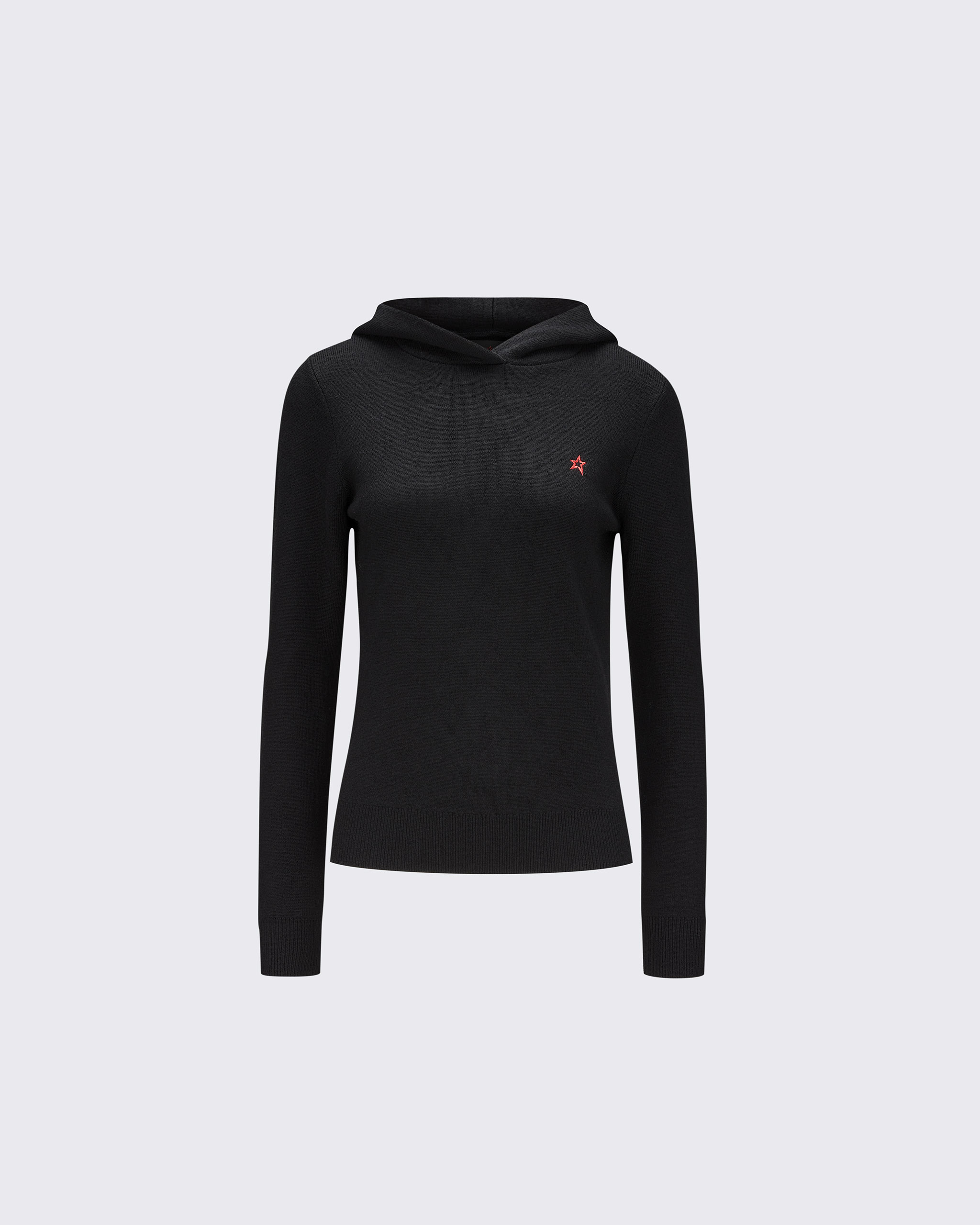Shop Perfect Moment New Knit Hoodie In Black