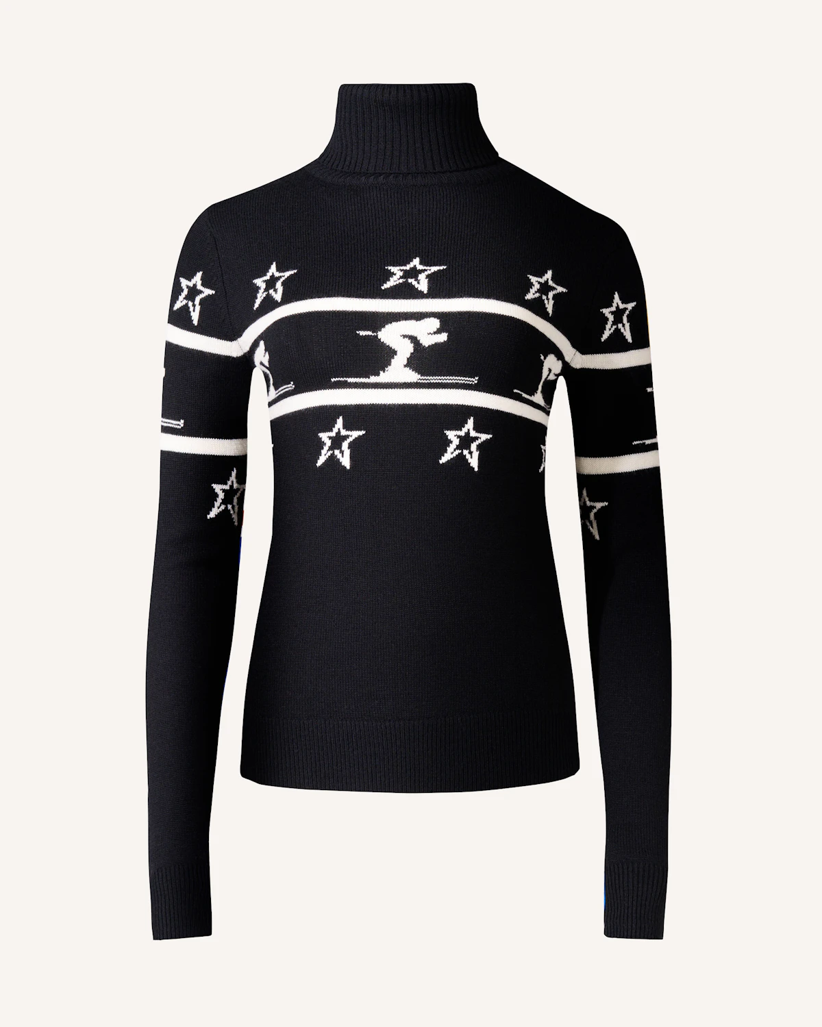 Perfect Moment Women's Little Skier Sweater, Ski Knitwear, Black,