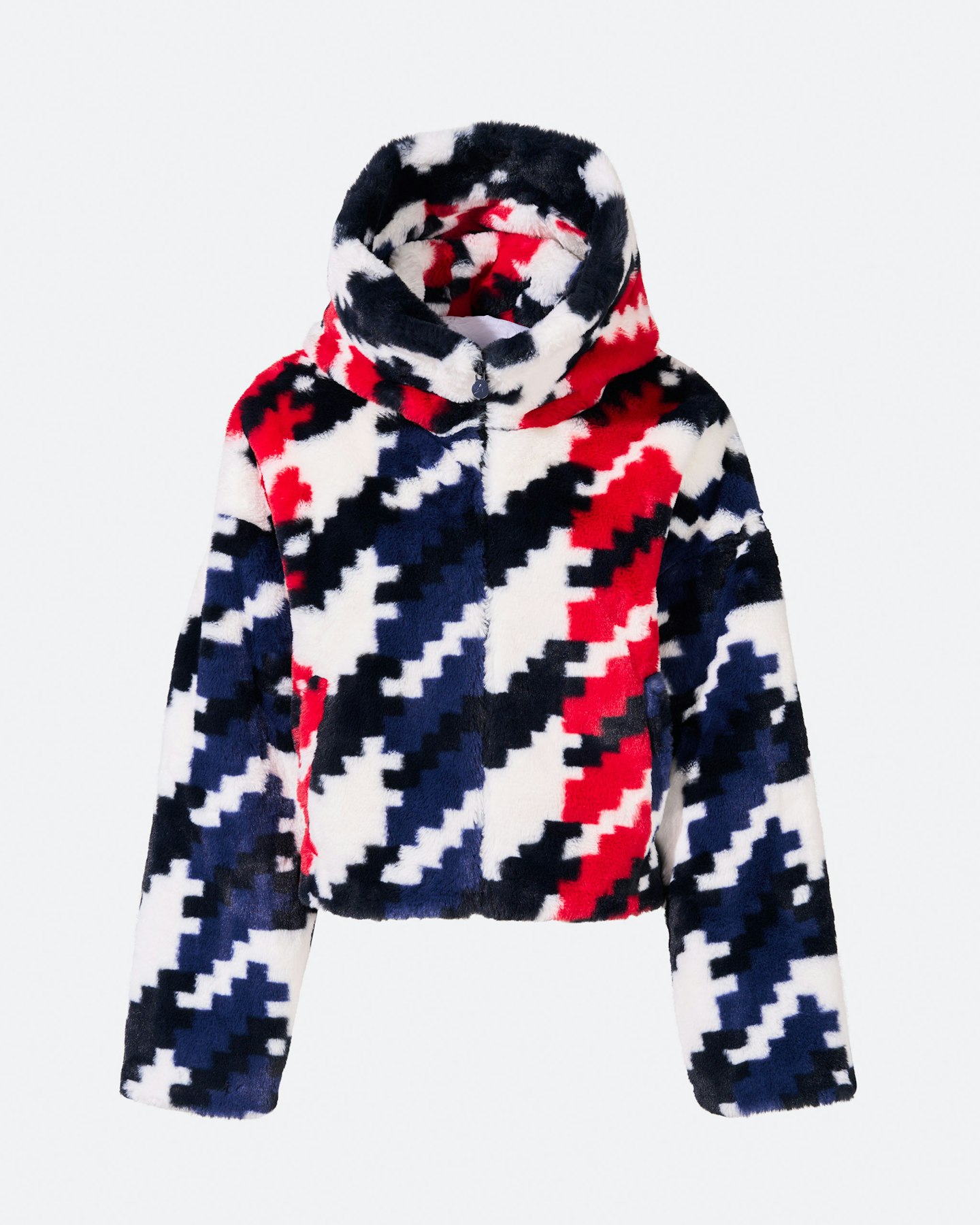 Houndstooth Noelle Faux Fur Jacket 0