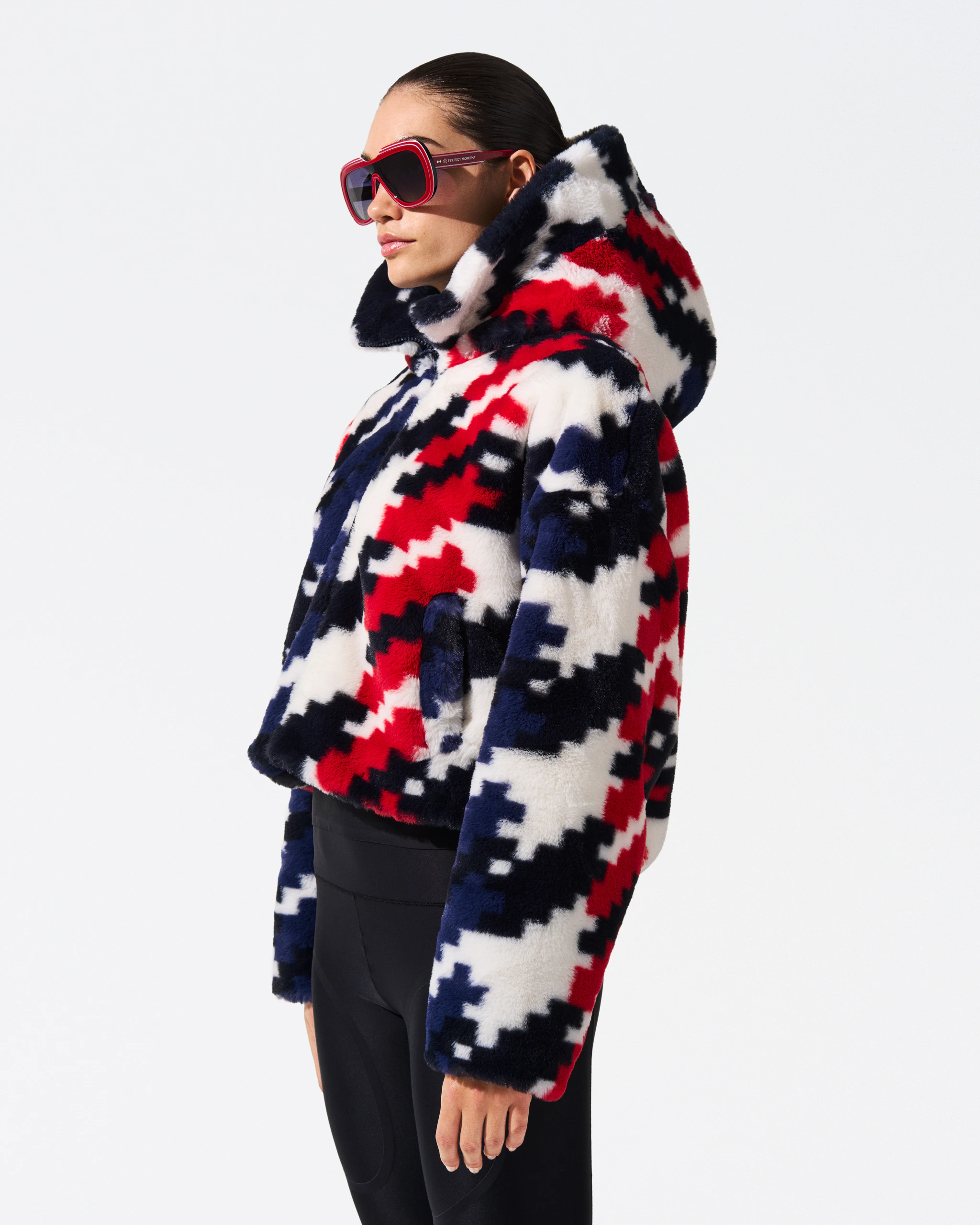 Houndstooth Noelle Faux Fur Jacket | Perfect Moment