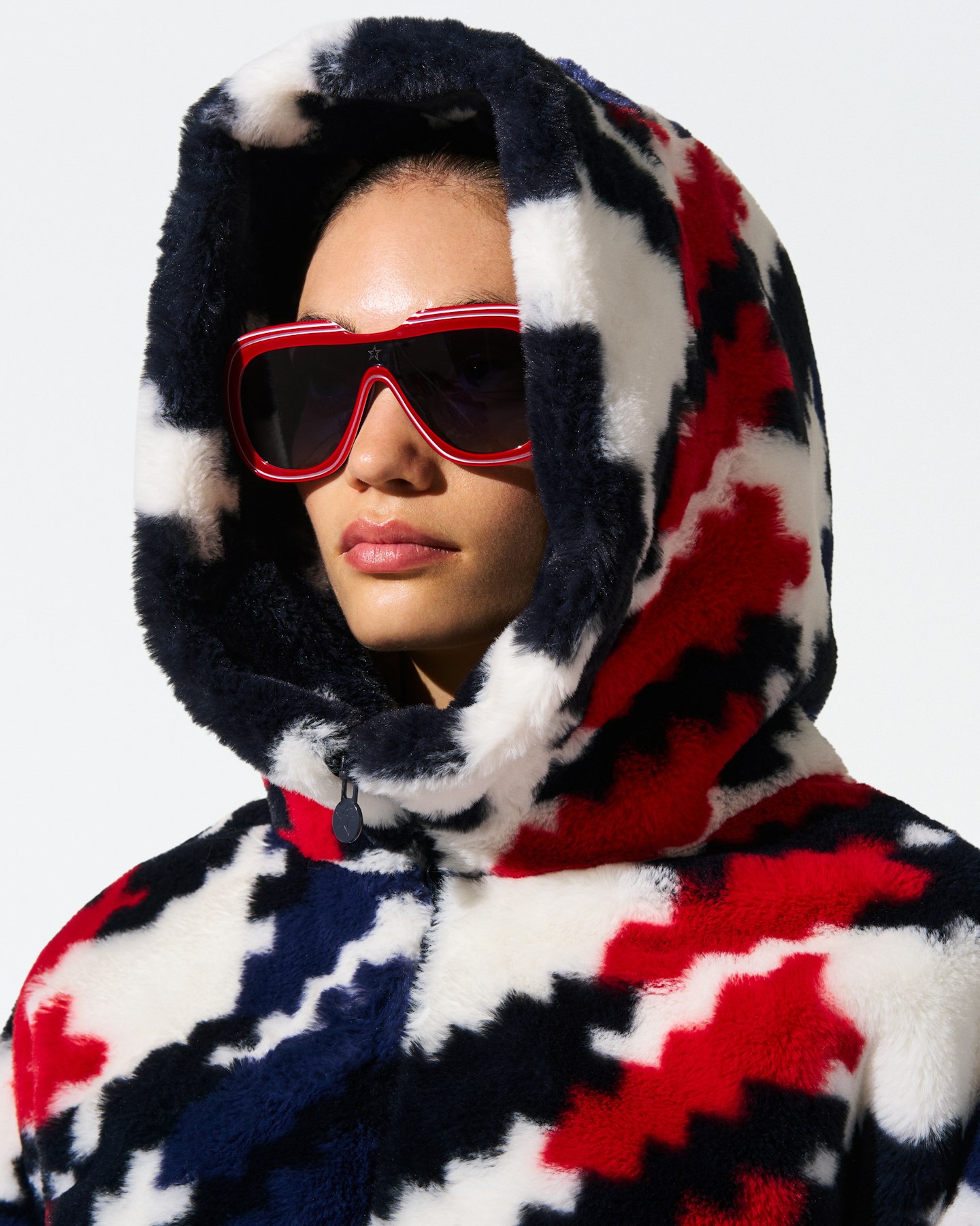 Houndstooth Noelle Faux Fur Jacket 4