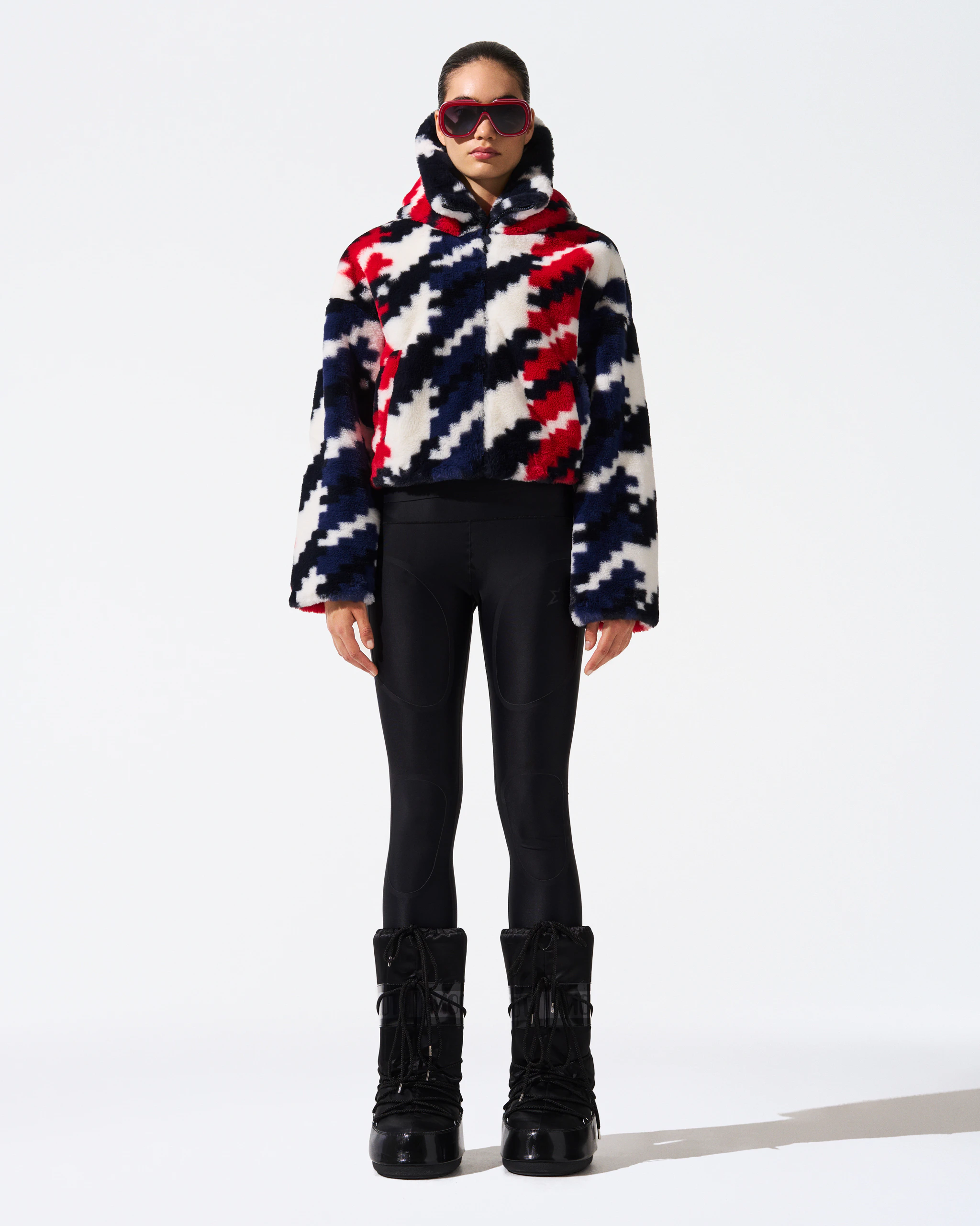 Houndstooth Noelle Faux Fur Jacket | Perfect Moment