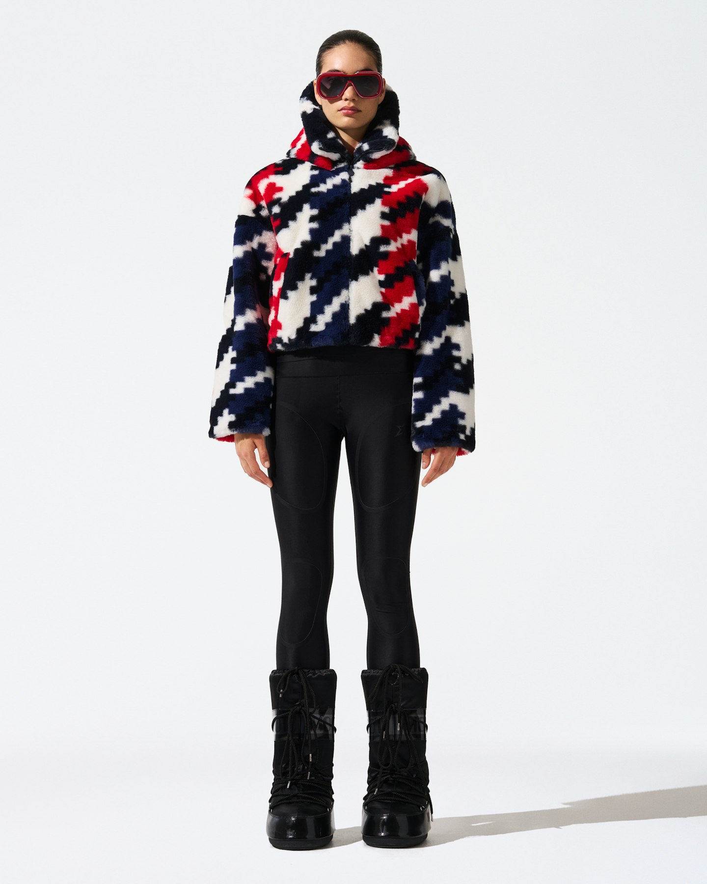 Houndstooth Noelle Faux Fur Jacket 5