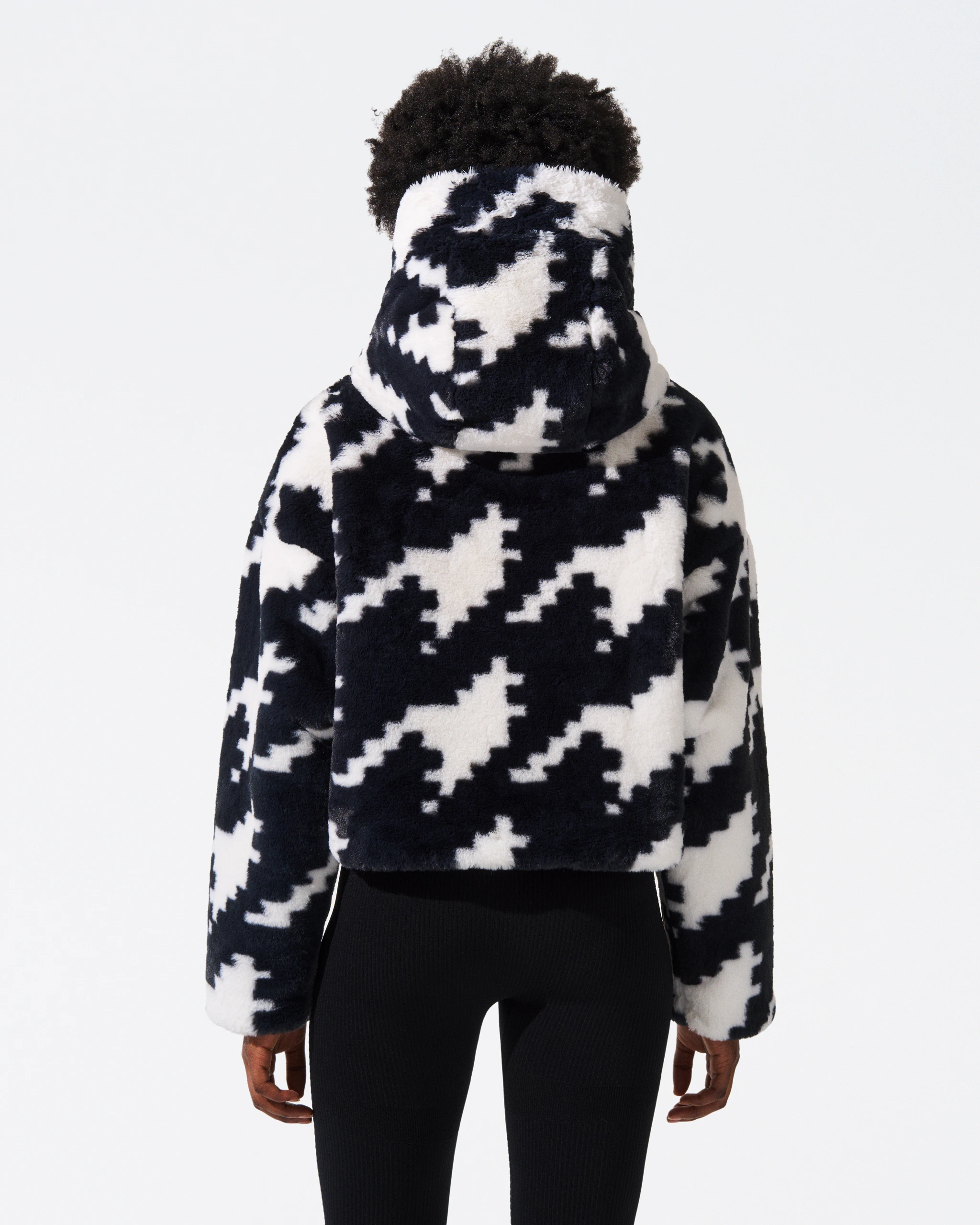 Houndstooth Noelle Faux Fur Jacket | Perfect Moment