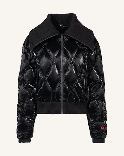 Perfect Moment Women's Carving Apres Down Jacket, Ski Jackets, Black Liquid
