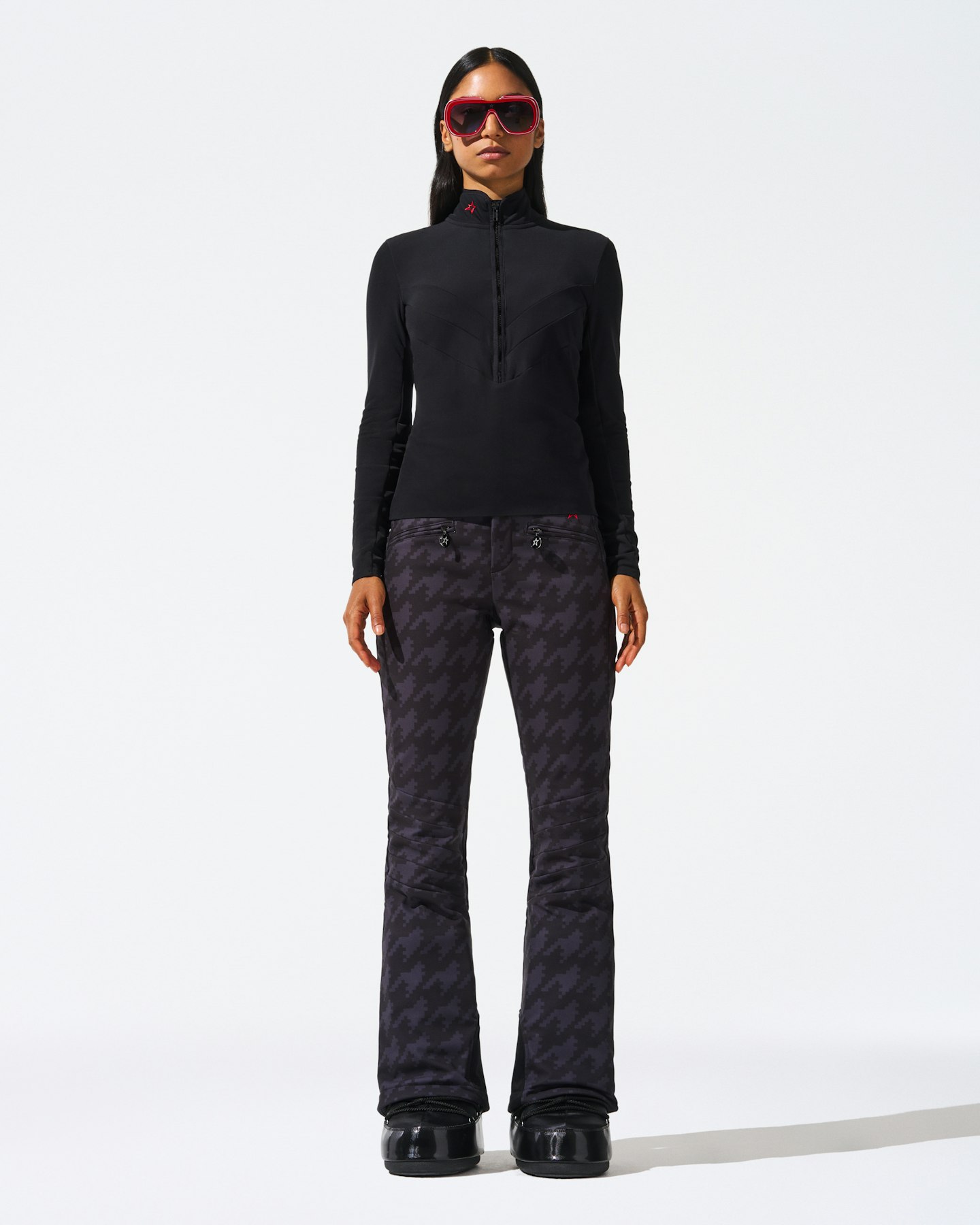 High-Waist Houndstooth Aurora Flare Ski Pant 5