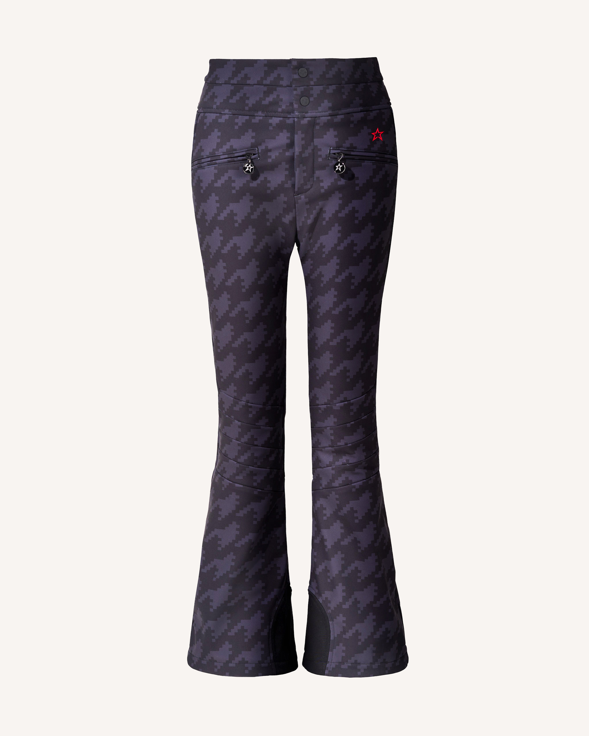 Perfect Moment Women's Houndstooth High-waist Aurora Flare Pant, Ski Pants, B&b Houndstooth, L In Purple