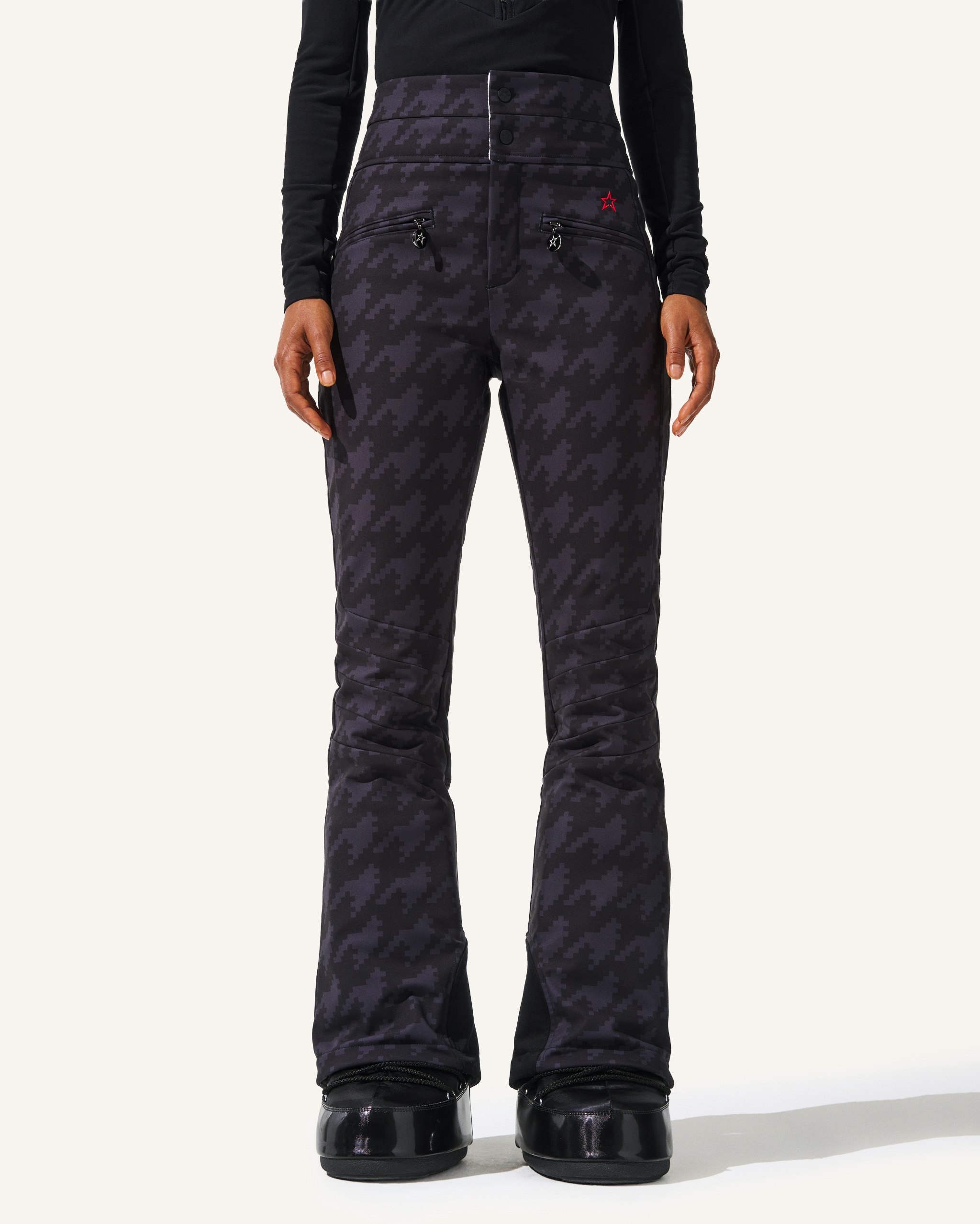 Houndstooth High-Waist Aurora Flare Ski Pant 1