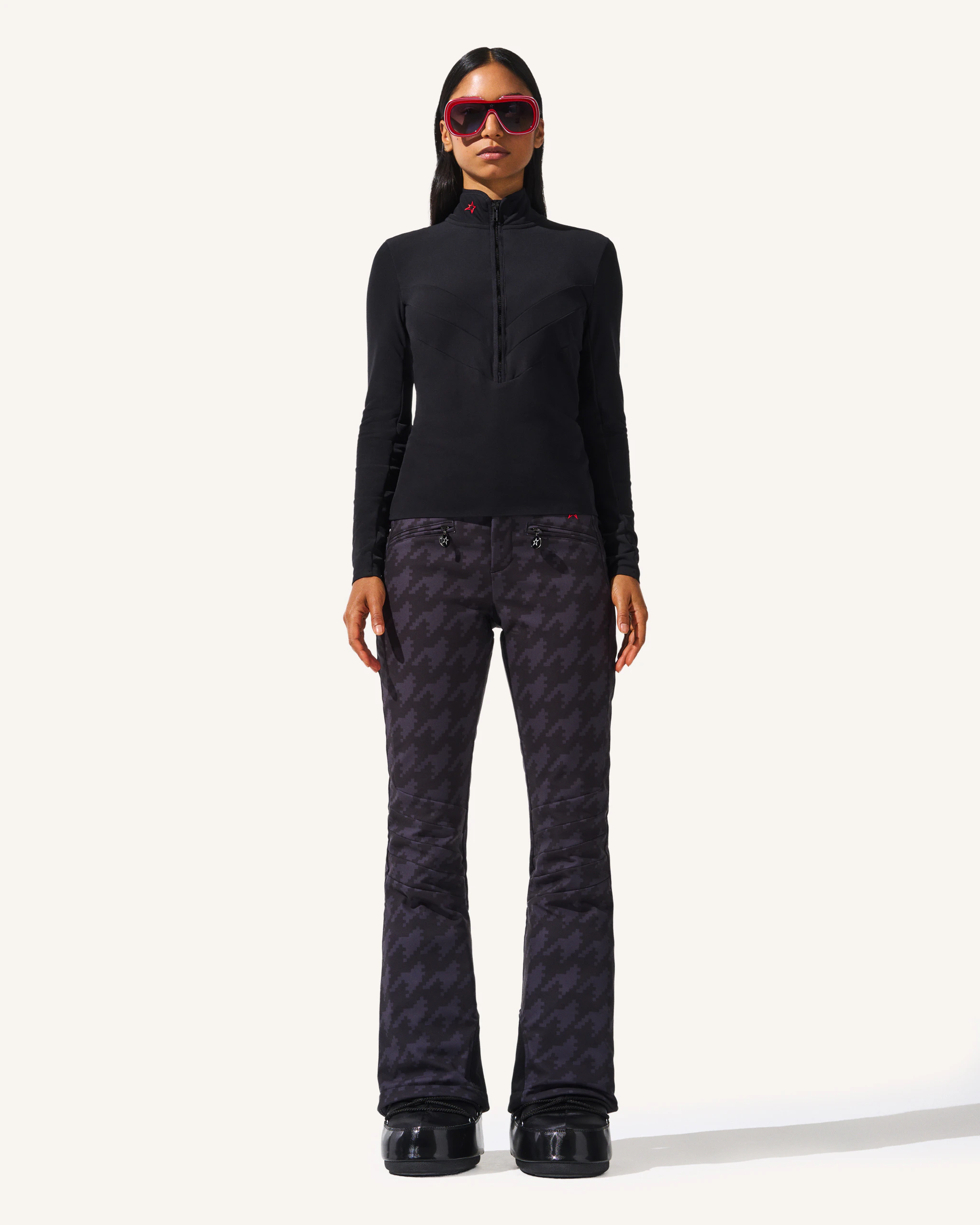 Houndstooth High-Waist Aurora Flare Ski Pant 5