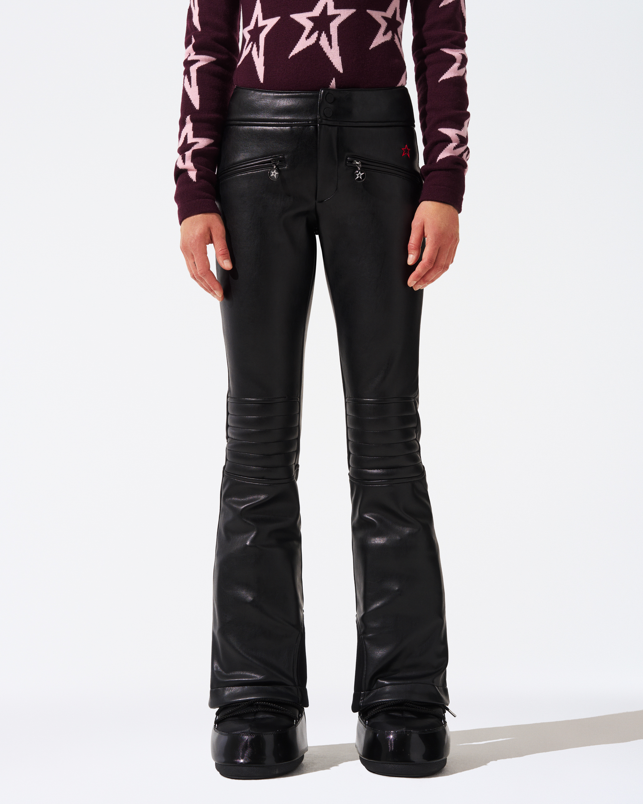 Perfect Moment Vegan Leather Mid-rise Aurora Ski Pant Xl In Black-faux-leather