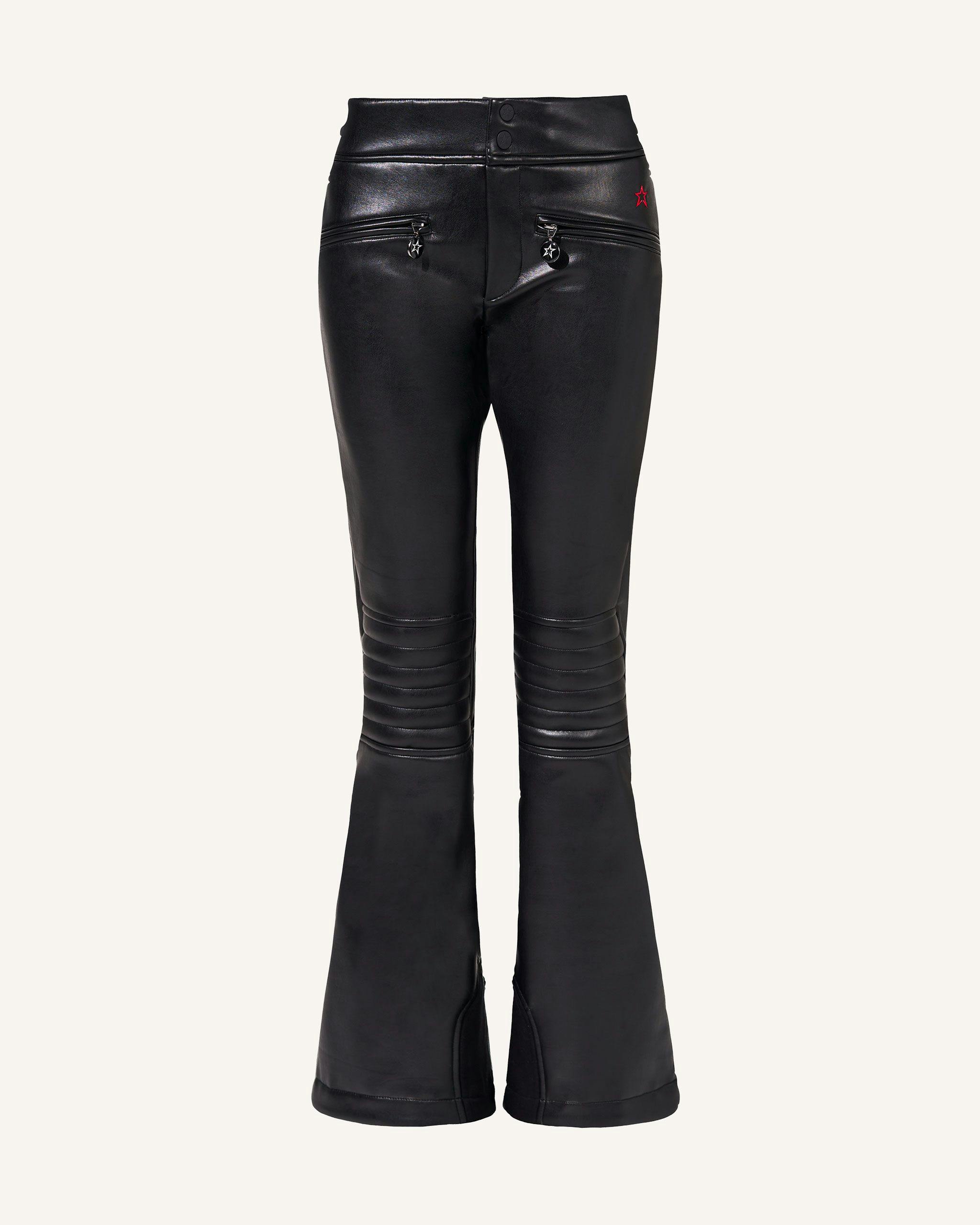 FREY】FORM PANTS/Leather black Flared leather pants in black