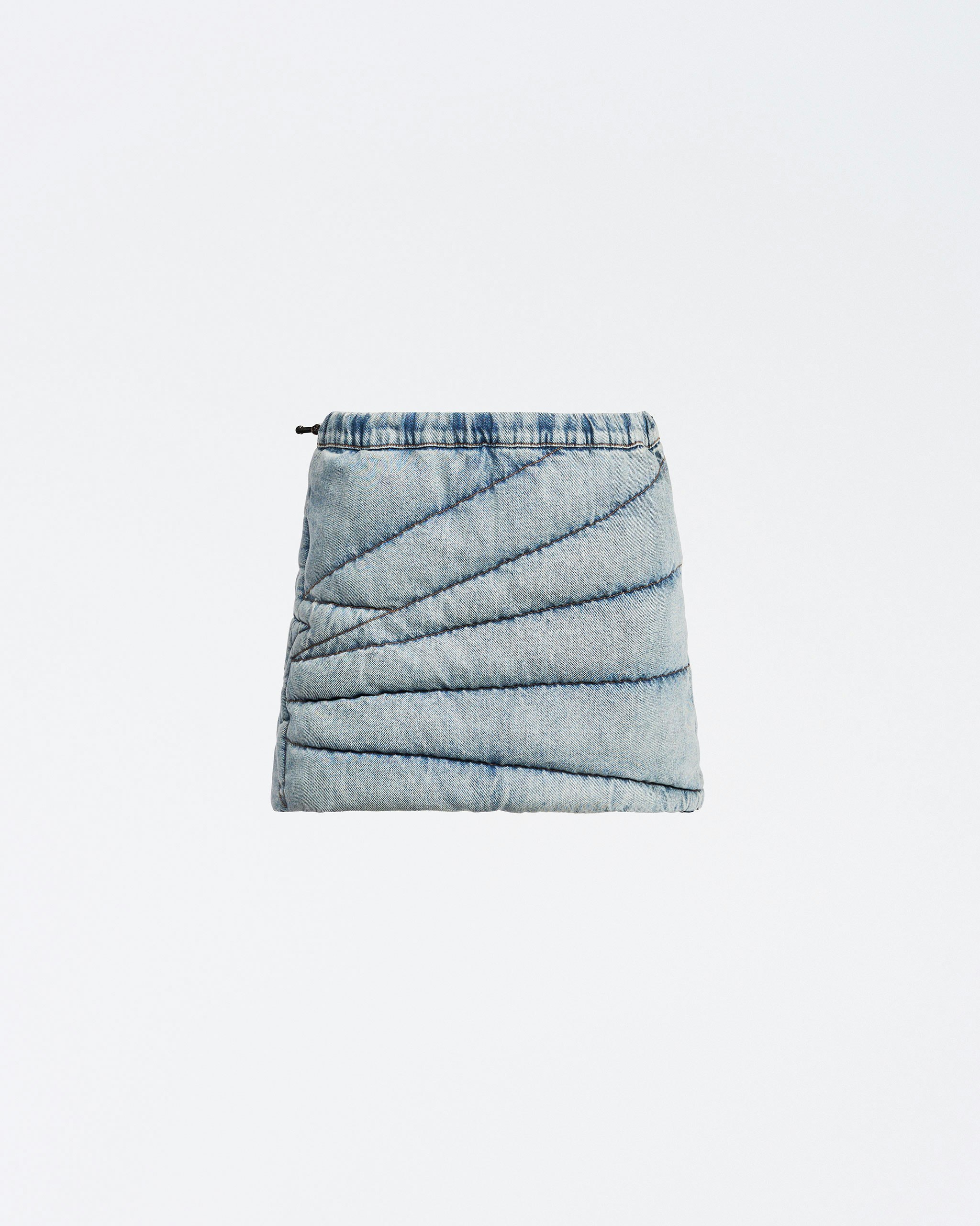 Quilted Denim Mini Skirt 0