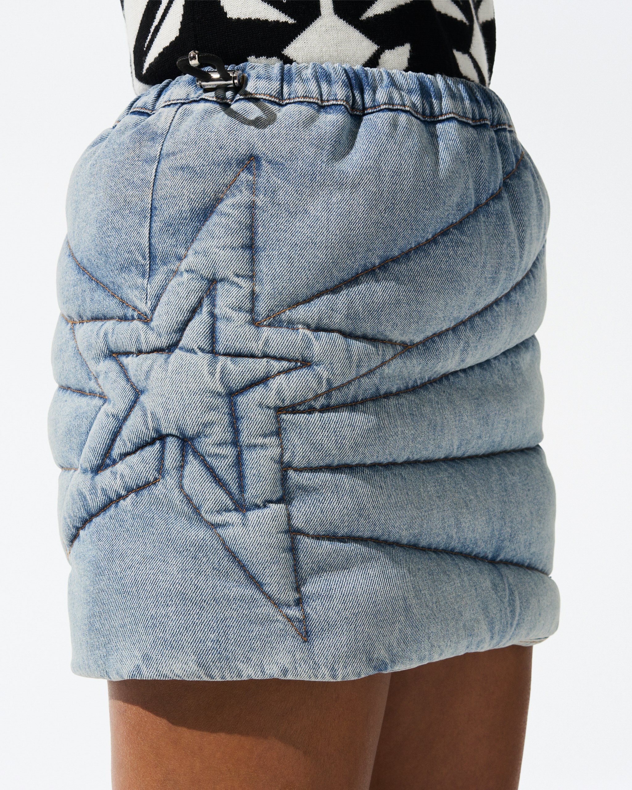 Quilted Denim Mini Skirt 3