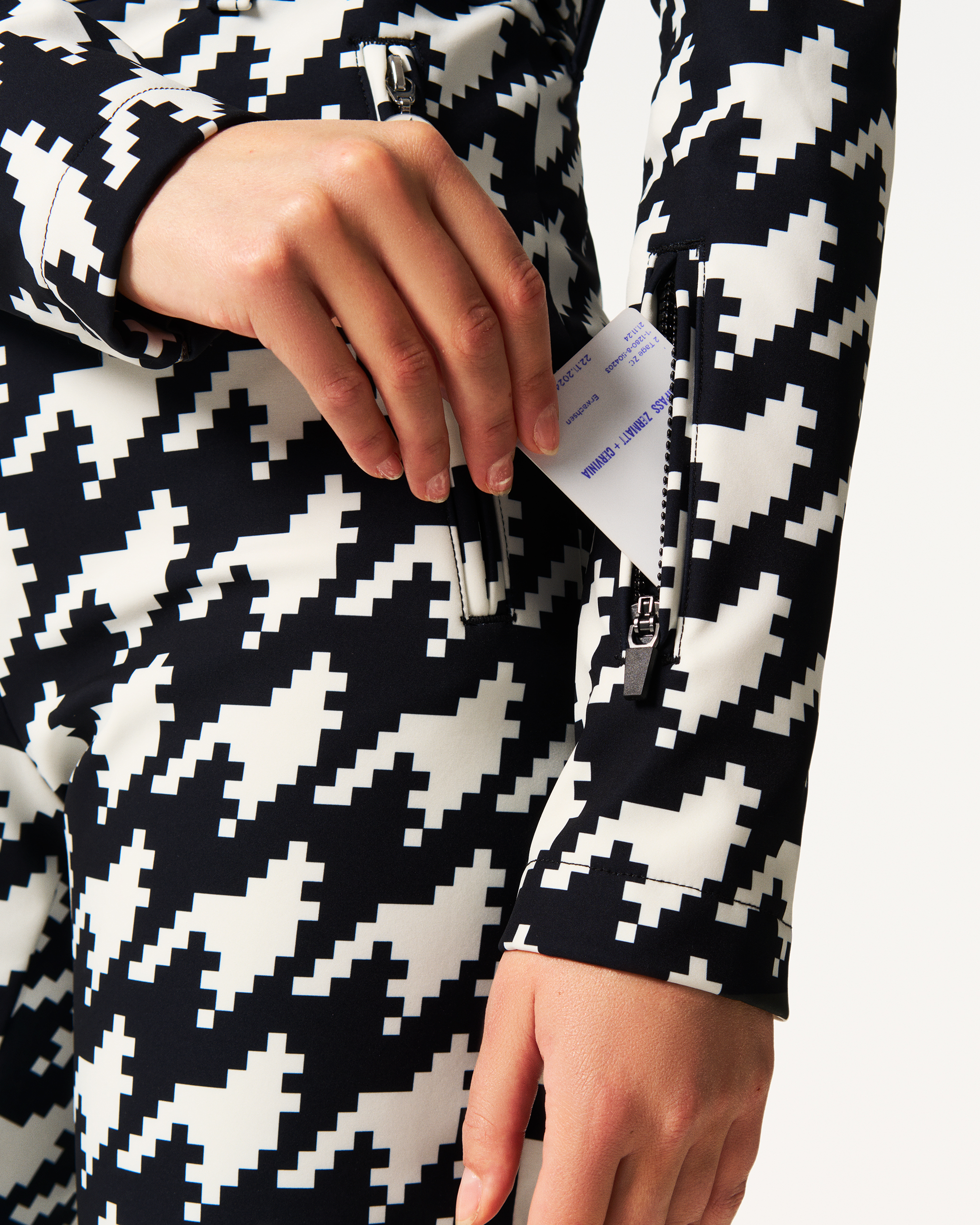 ワンピース lumignon houndstooth arm long onepiece Lumignon houndstooth arm long onepiece