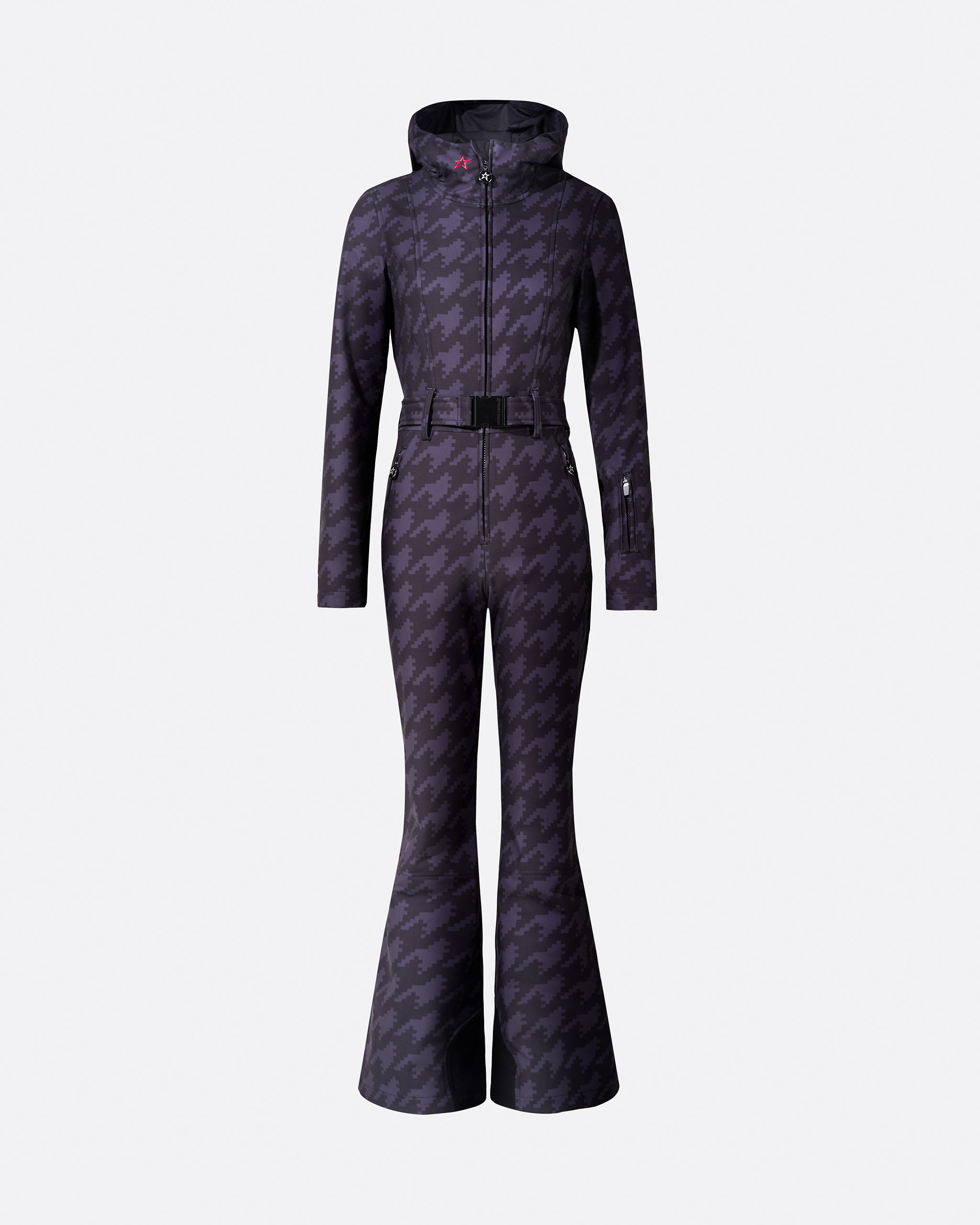 Perfect Moment Women's Houndstooth Tignes Ski Suit, Ski One Piece, B&b Houndstooth, L