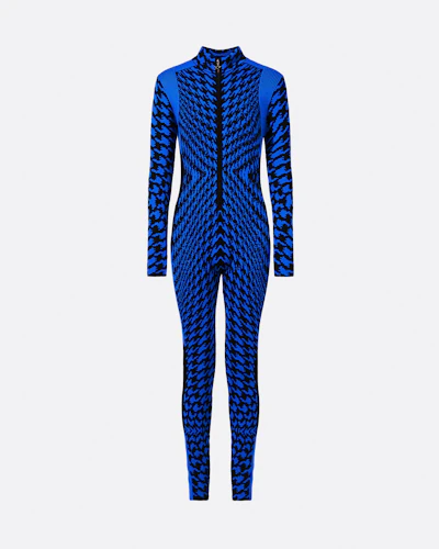 Perfect Moment Women's Bella Merino Wool Jumpsuit, Ski One Piece, Twisted Houndstooth