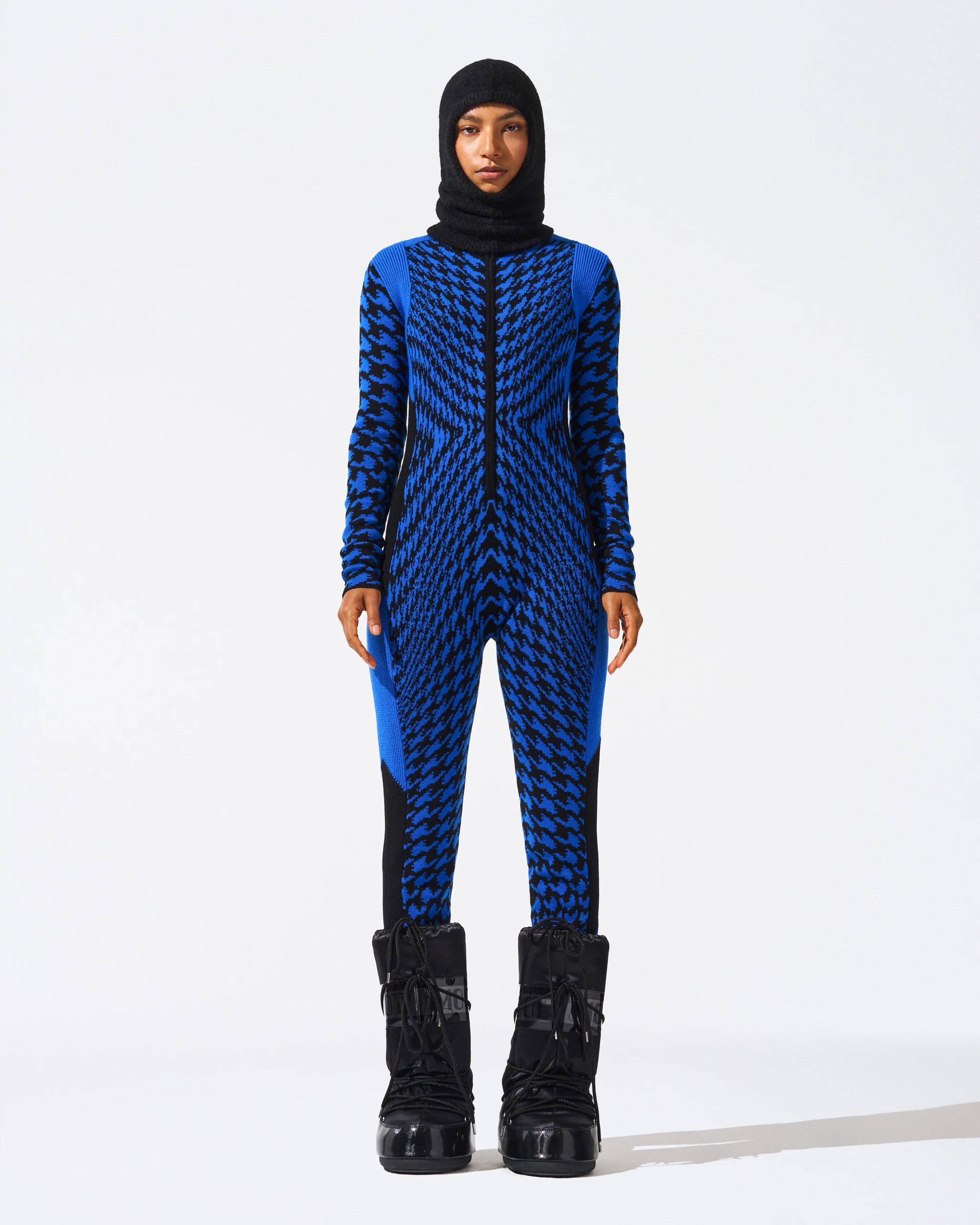 Twisted Houndstooth Merino Wool Jumpsuit 1
