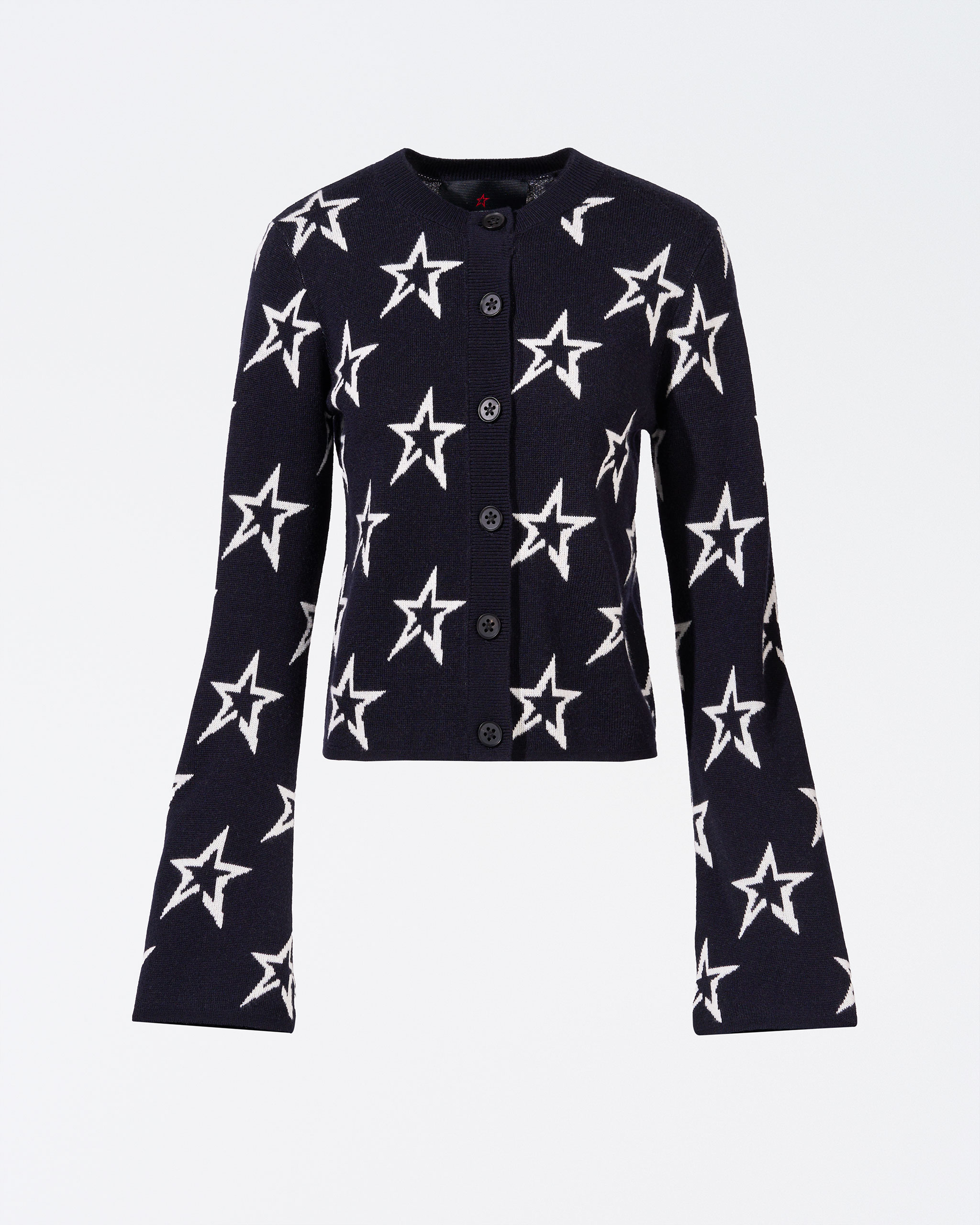 Perfect Moment Women's Chalet Cardigan, Ski Knitwear, Dark Charcoal Blue, M In Navy