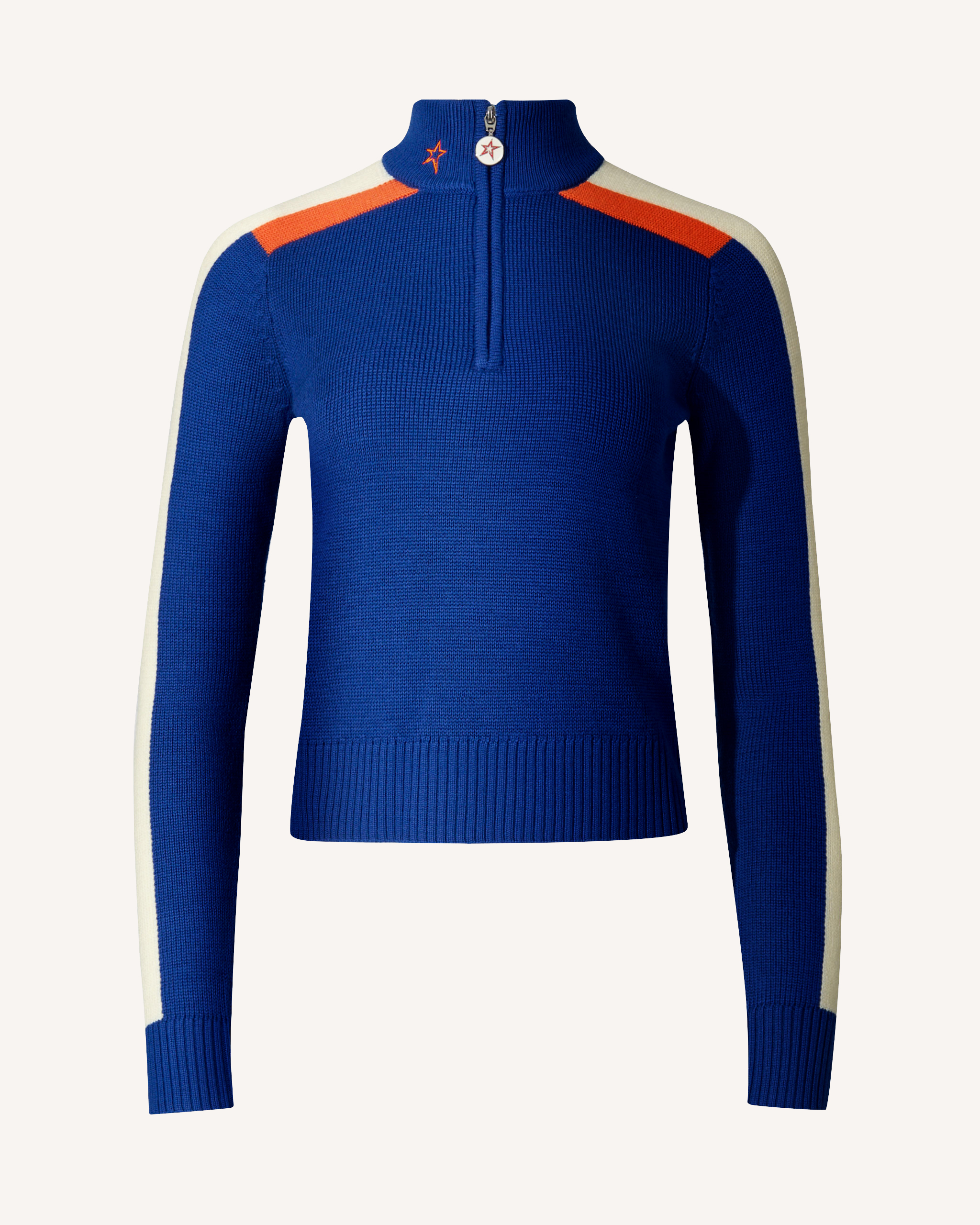 Perfect Moment La Tour Merino Wool 1/4 Zip Sweater In Blue