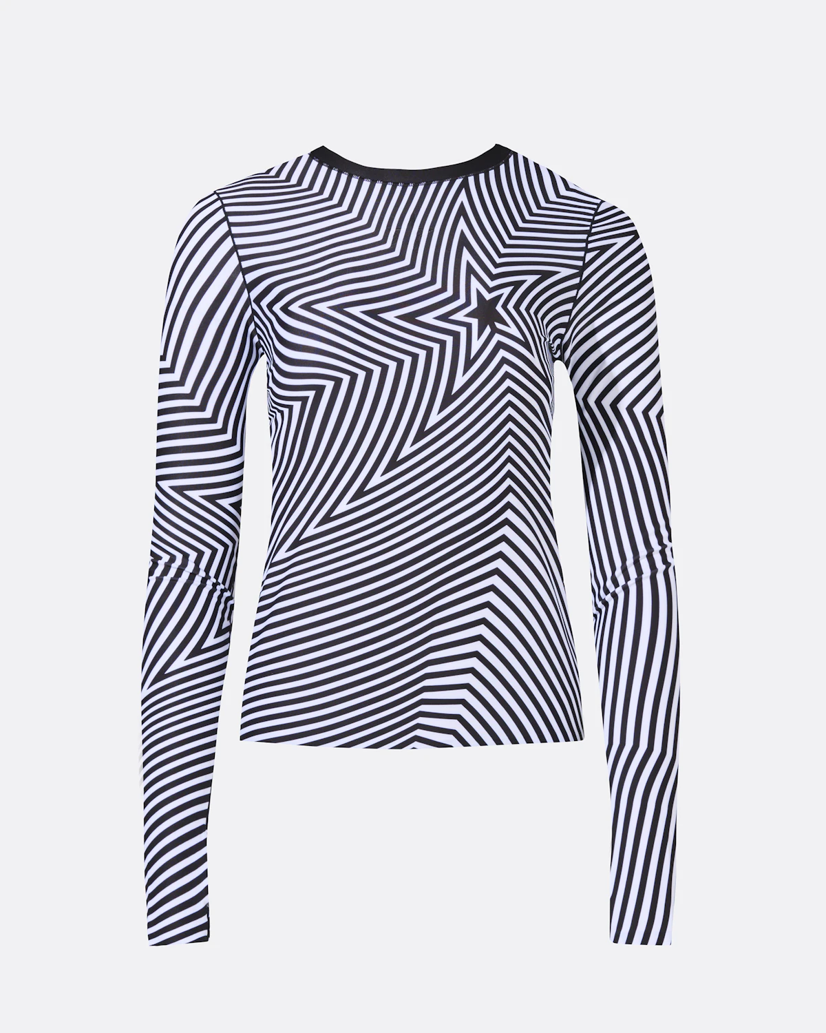 Perfect Moment Women's Compression Base Layer Top, Ski Base Layers, B&W Warped Star,