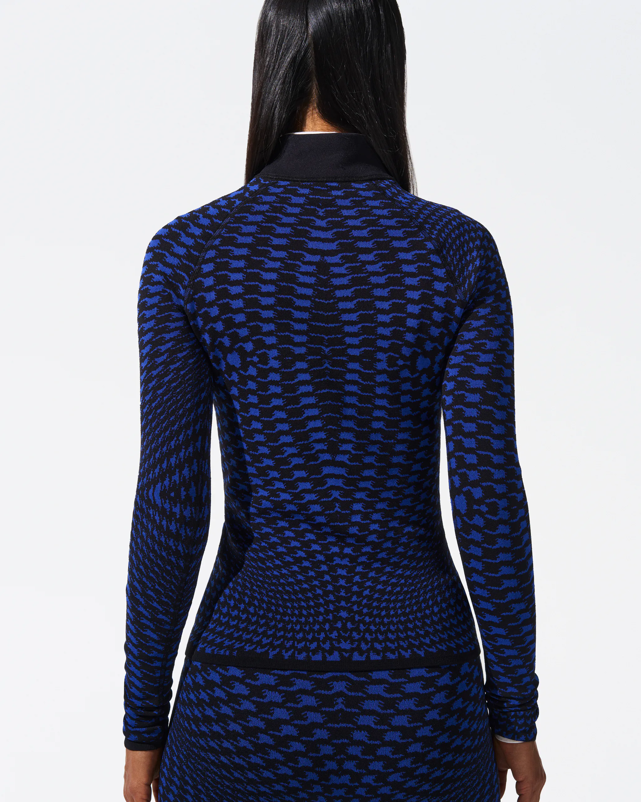 Twisted Houndstooth Print 1/4-Zip Base Layer Top | Perfect Moment