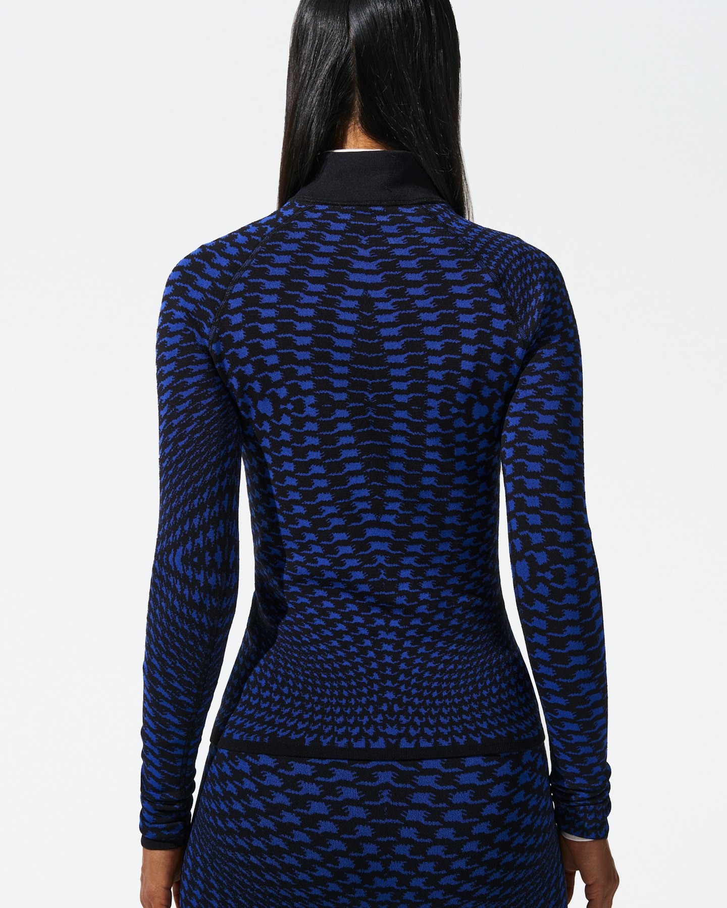 Twisted Houndstooth Print 1/4-Zip Base Layer Top 2