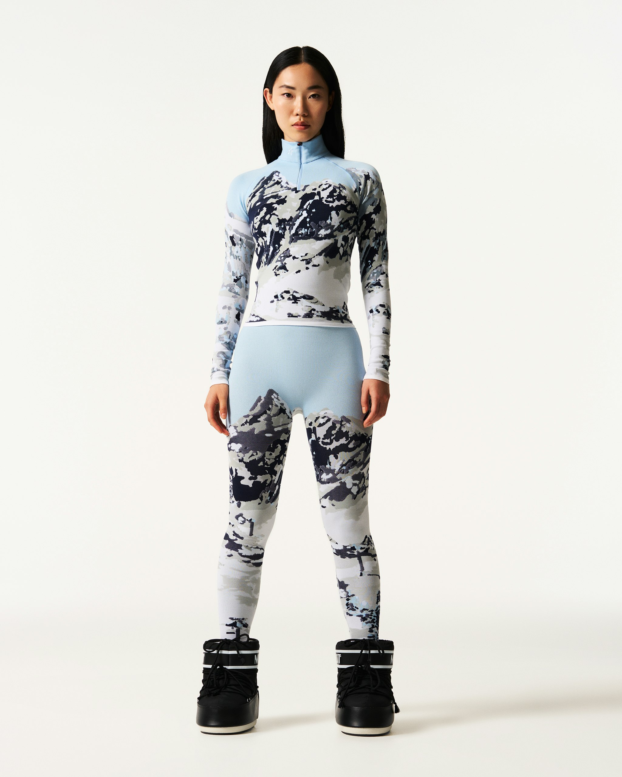 Mountain Print 1/4-Zip Base Layer Top 1