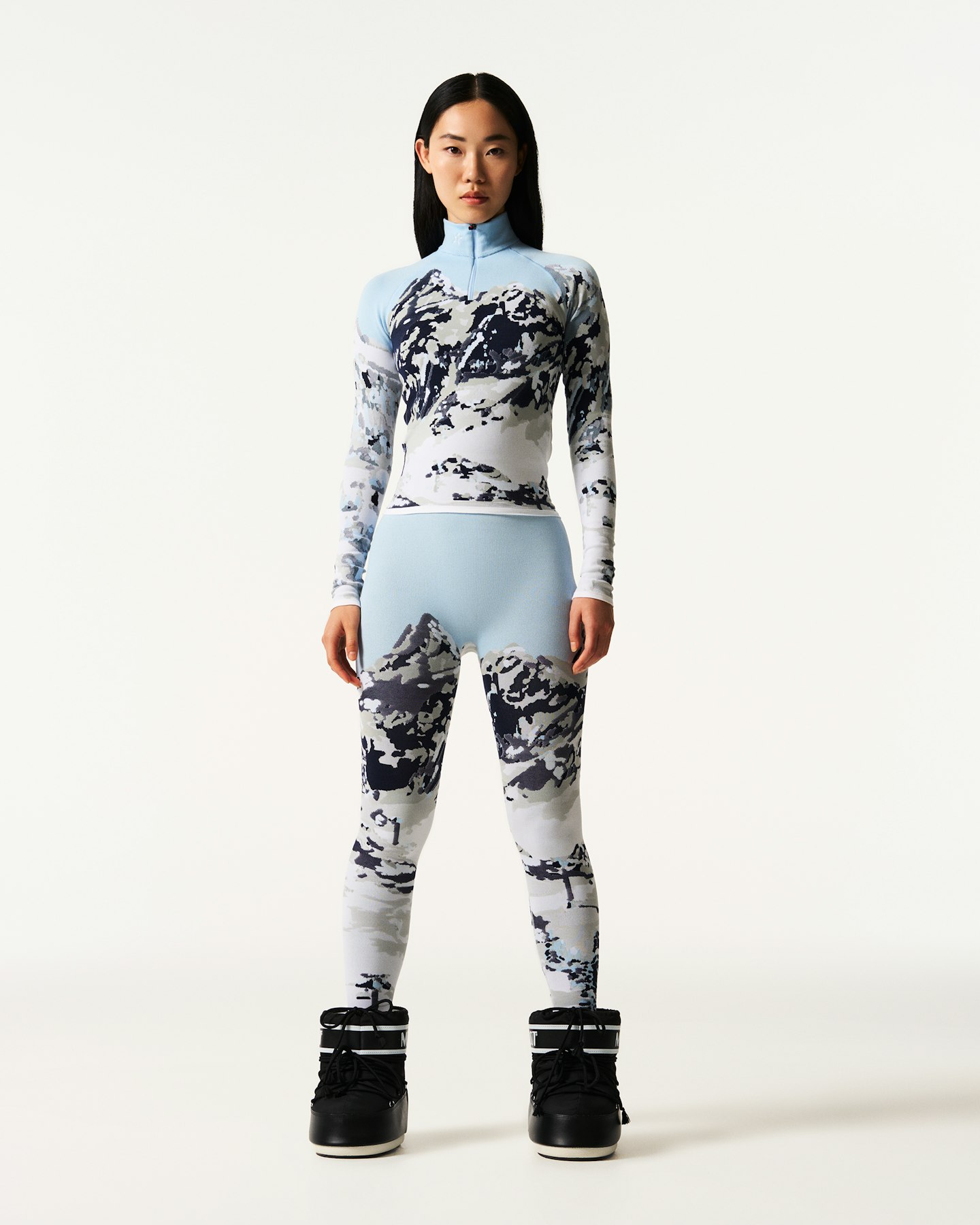 Mountain Print 1/4-Zip Base Layer Top 1