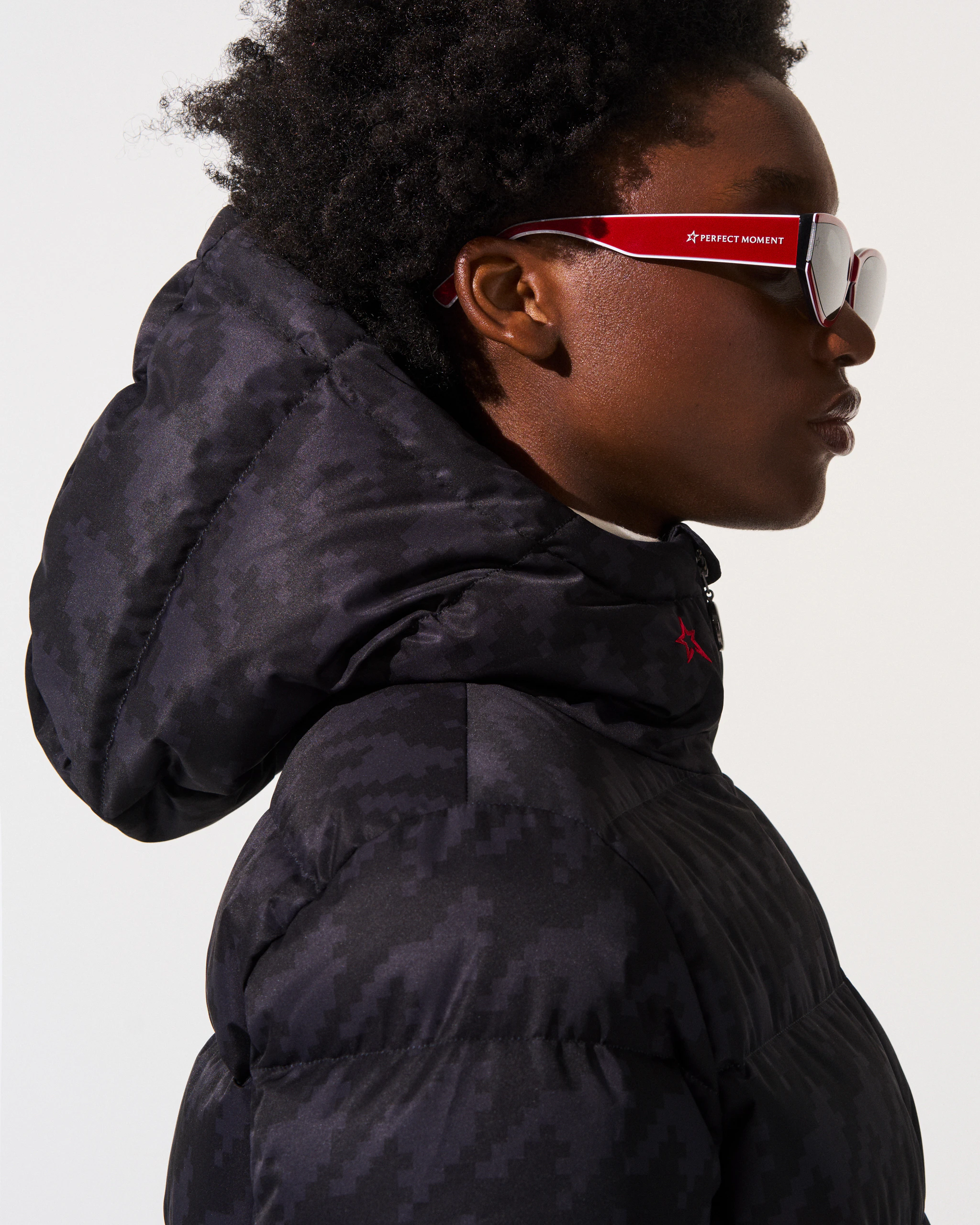 Houndstooth Polar Flare Down Jacket | Perfect Moment