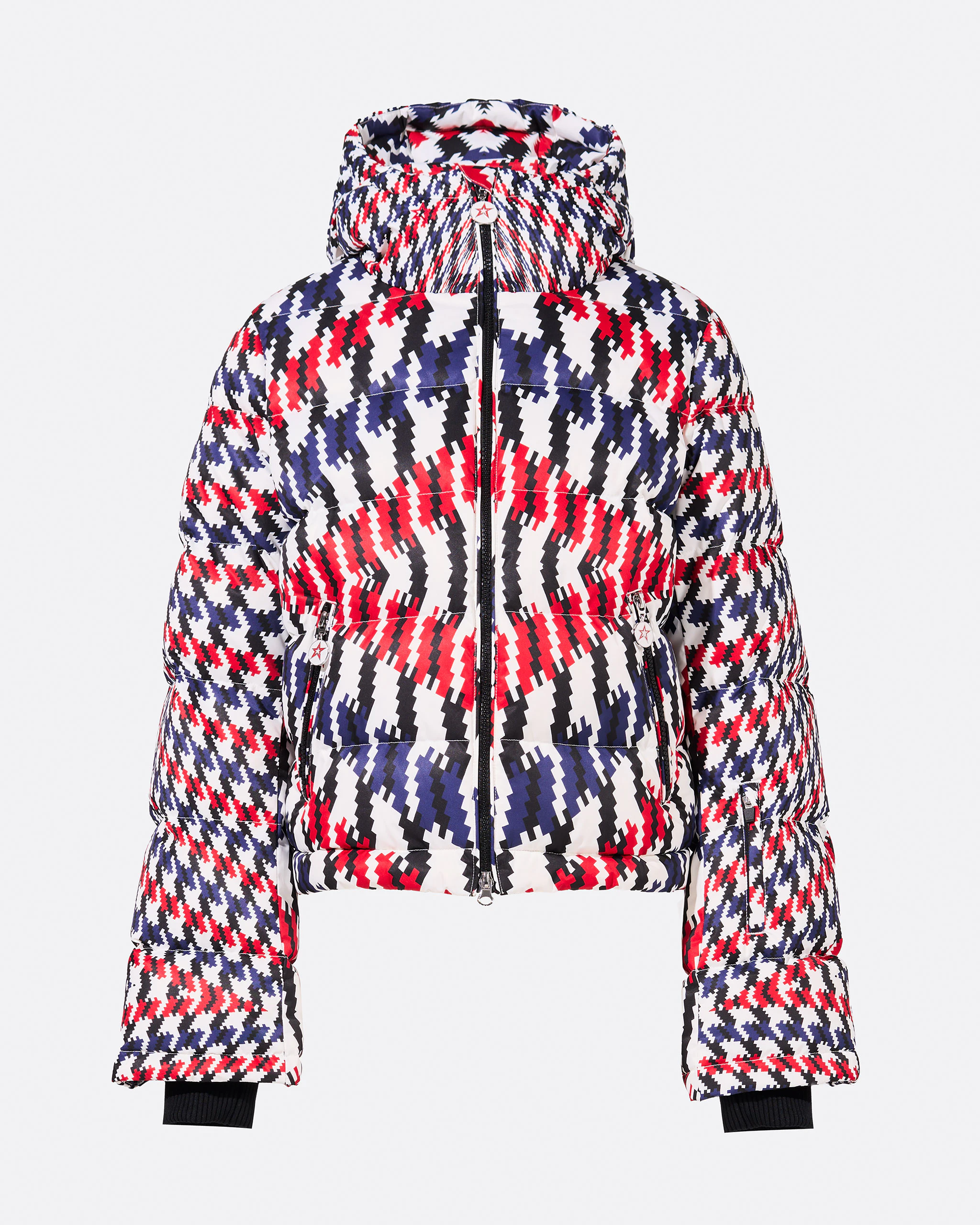 Twisted Houndstooth Polar Flare Down Jacket 0