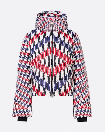 Twisted Houndstooth Polar Flare Down Jacket 0