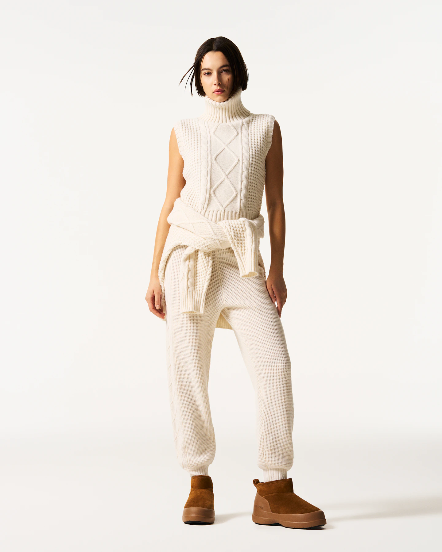 Crystal Merino Wool Sleeveless Tank Sweater 2