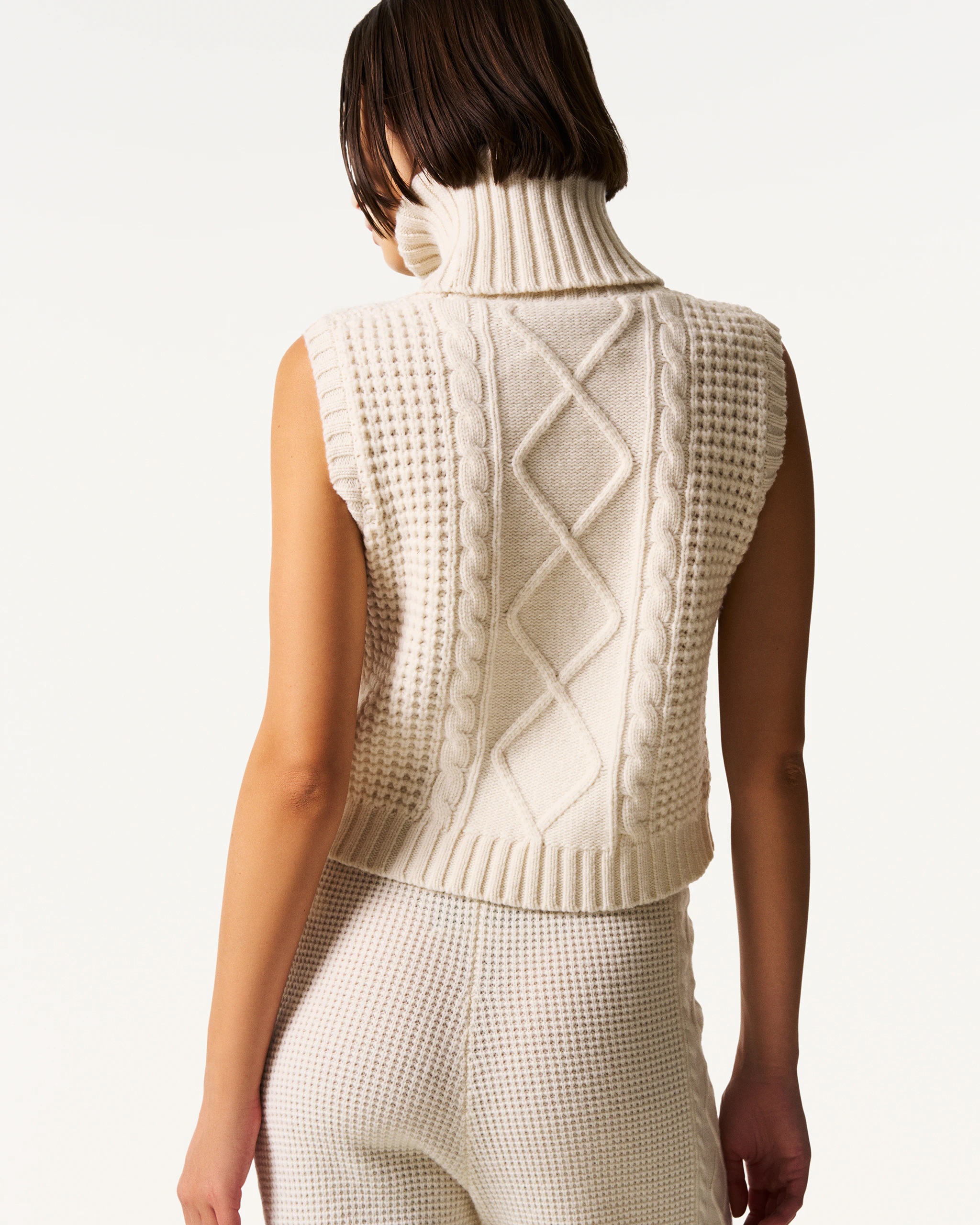 Crystal Merino Wool Sleeveless Tank Sweater 5