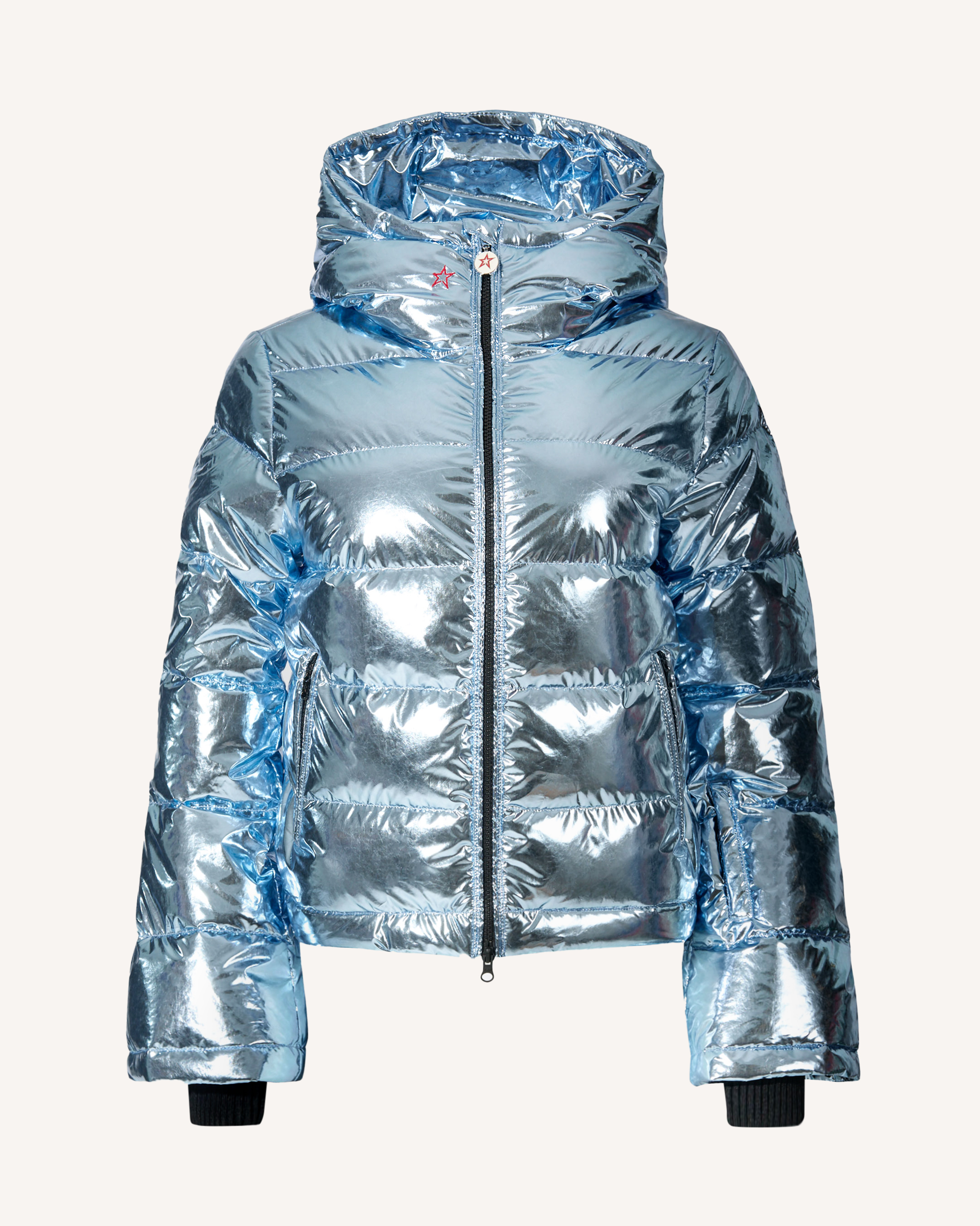 Perfect Moment Metallic Polar Flare Down Jacket Xs In Blue