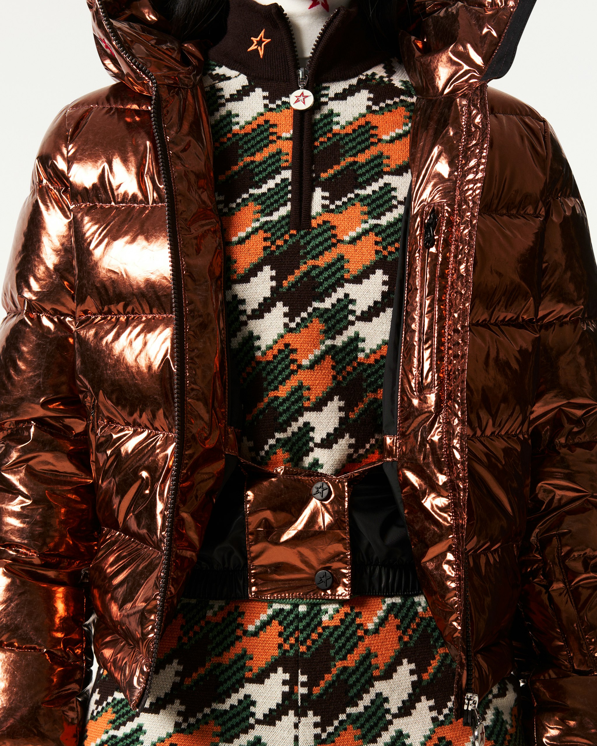 Metallic Polar Flare Down Jacket 6